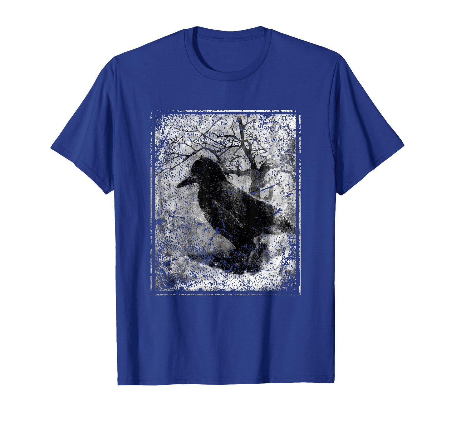 Black Crow on Tree- Vintage Dark Art Occult Aesthetics T-Shirt