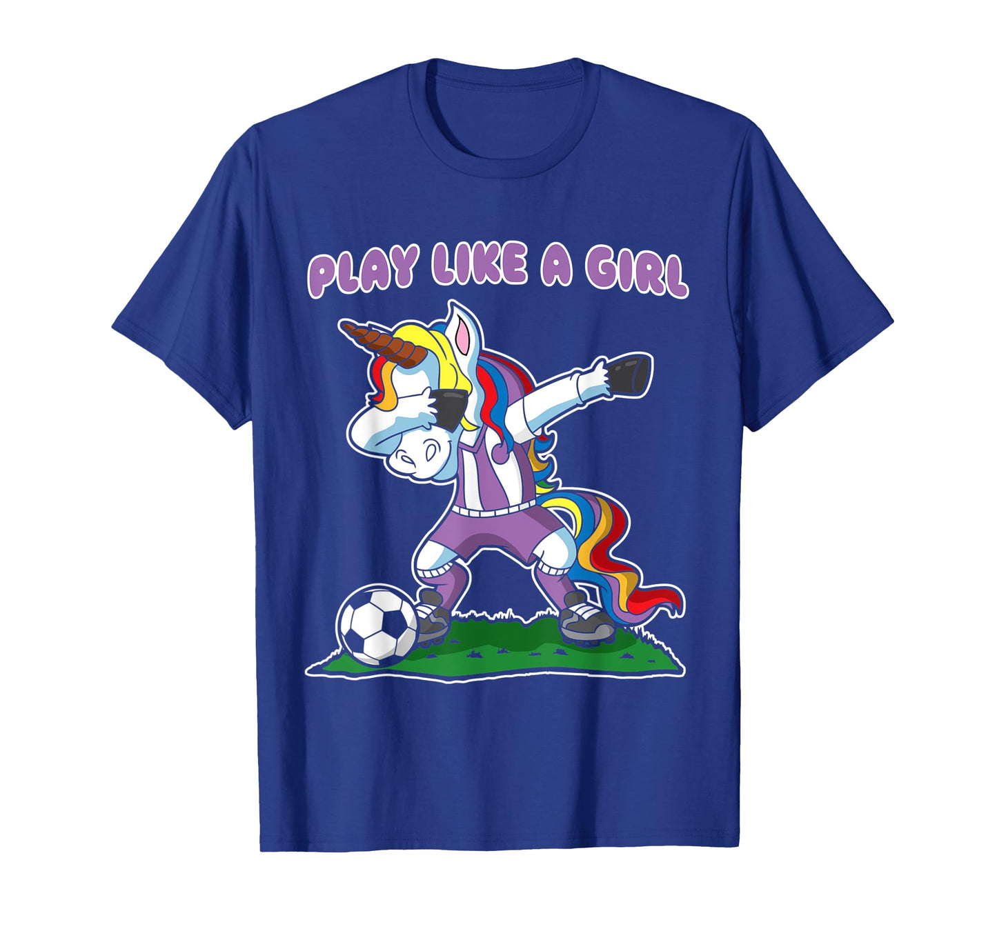 Soccer Unicorn Play Like A Girl Womens Kids Girls Gift T-Shirt