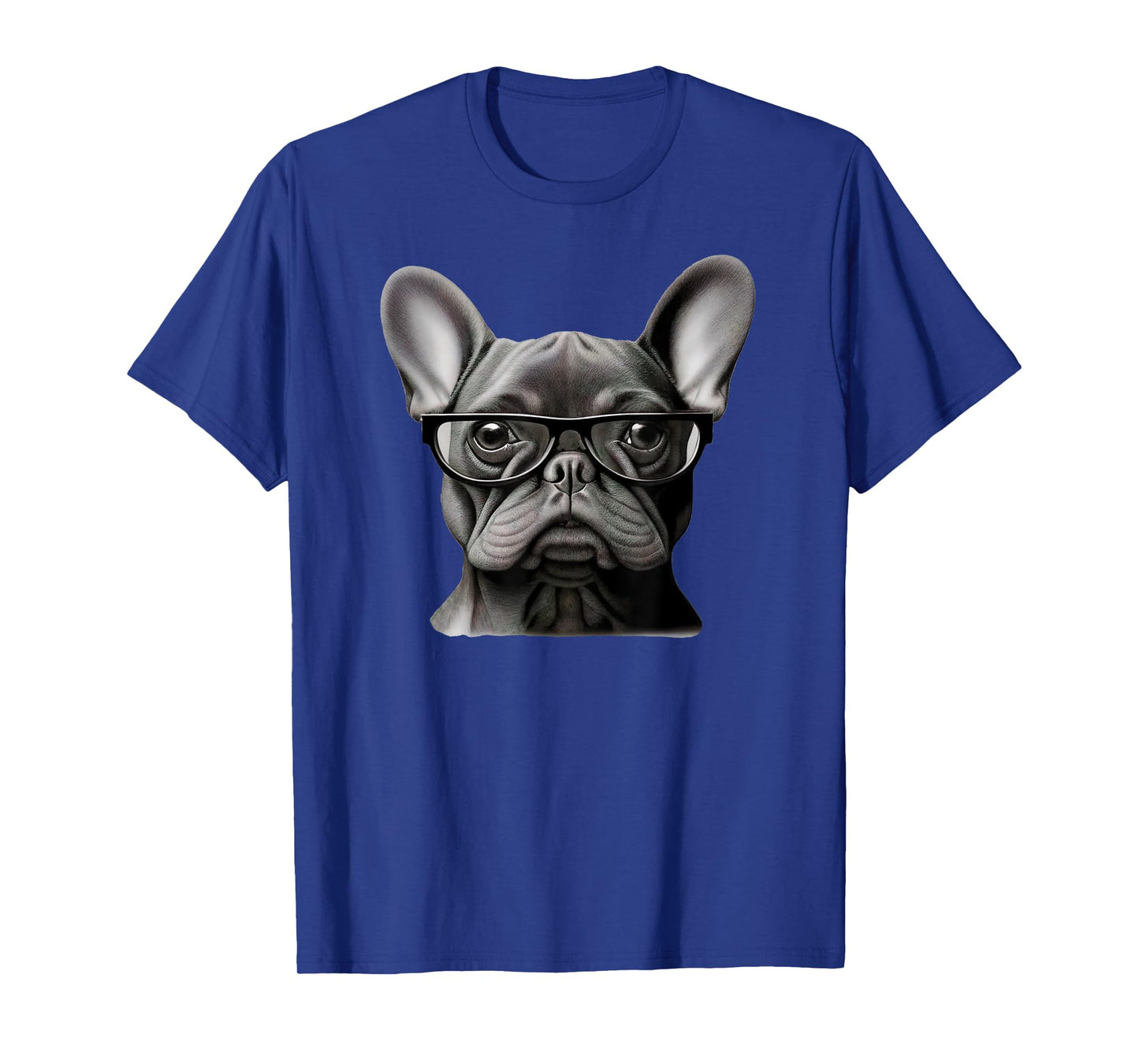 Funny French Bulldog Face Cute Frenchie Mama With Glasses Men Women Girls Kids T-Shirt