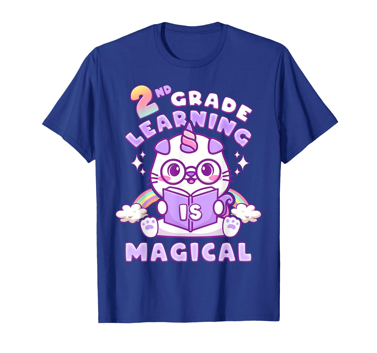 Back To School First Day of 2nd Grade Girl Unicorn Cat T-Shirt