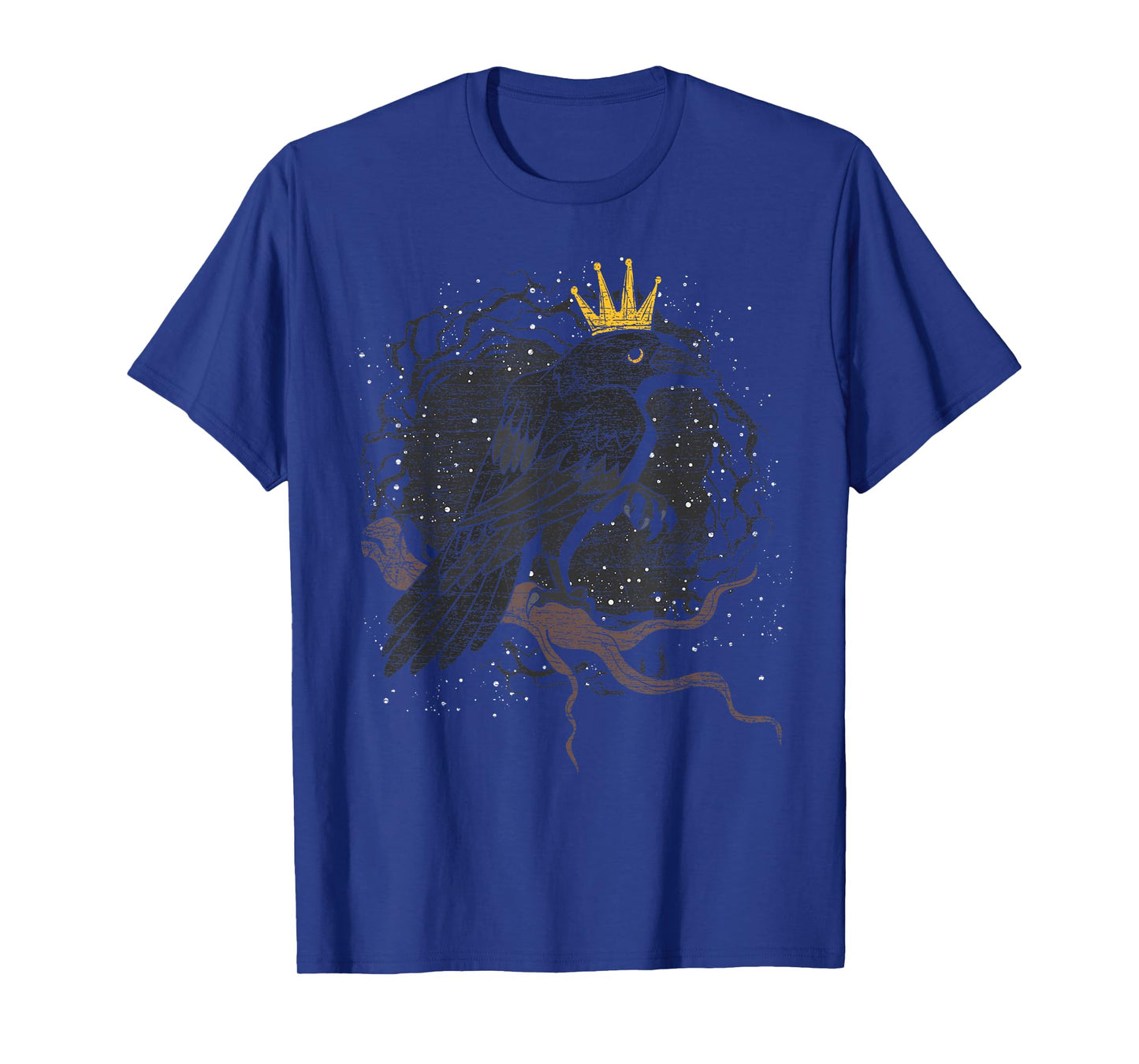 Crown Raven Creepy Night Forest Animal Gothic Bird Crow T-Shirt