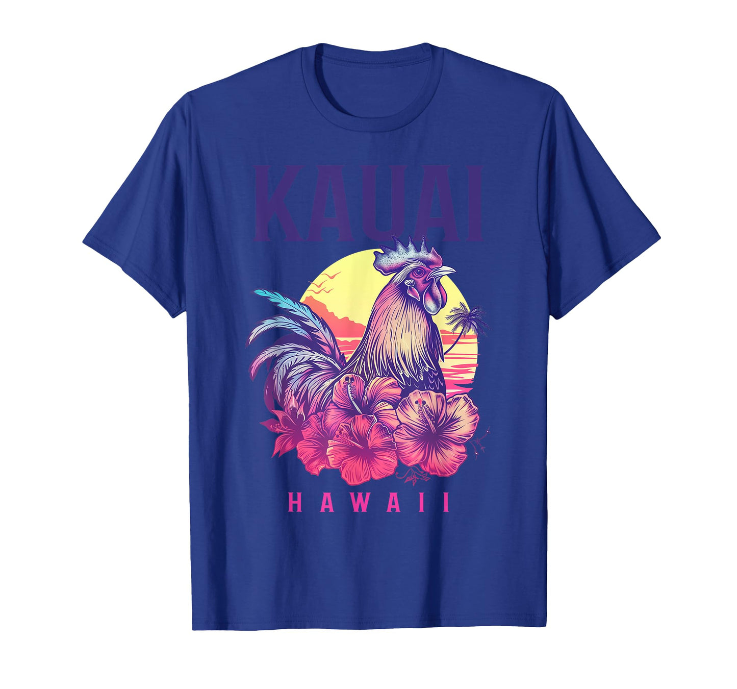 Kauai Hawaii Chicken Hawaiian Hibiscus Flowers Vintage T-Shirt