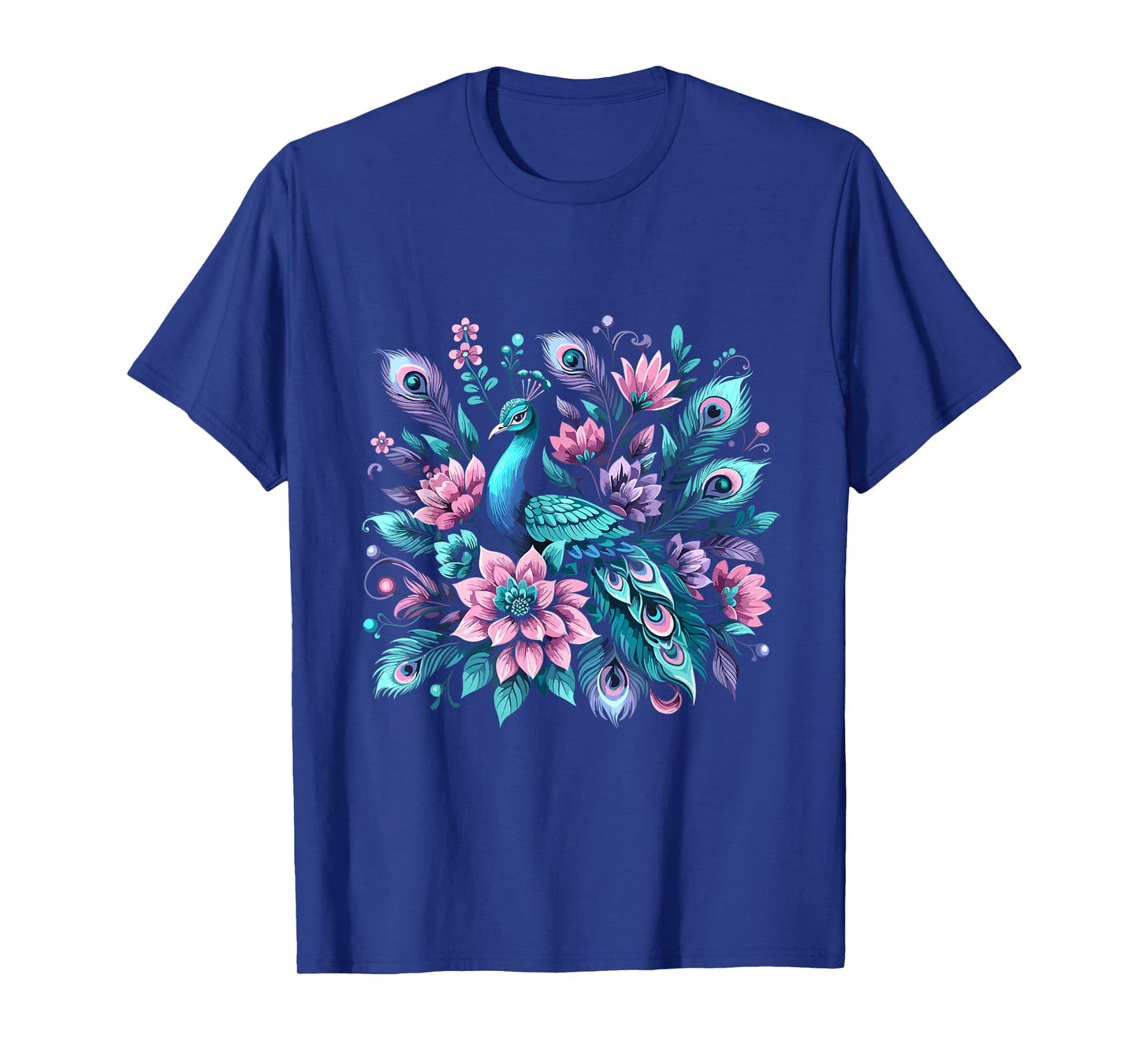Beautiful Floral Flower Peacock T-Shirt