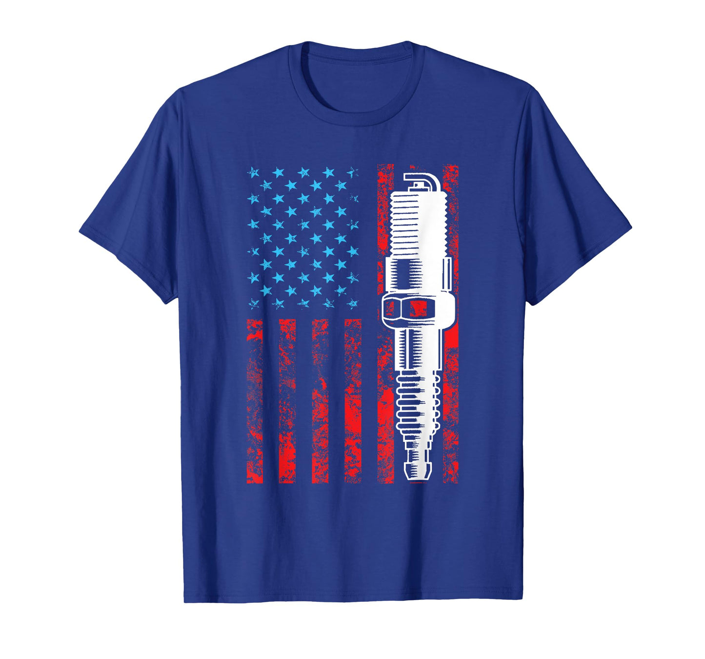 American Flag Spark Plug - Vintage Car Lover USA T-Shirt