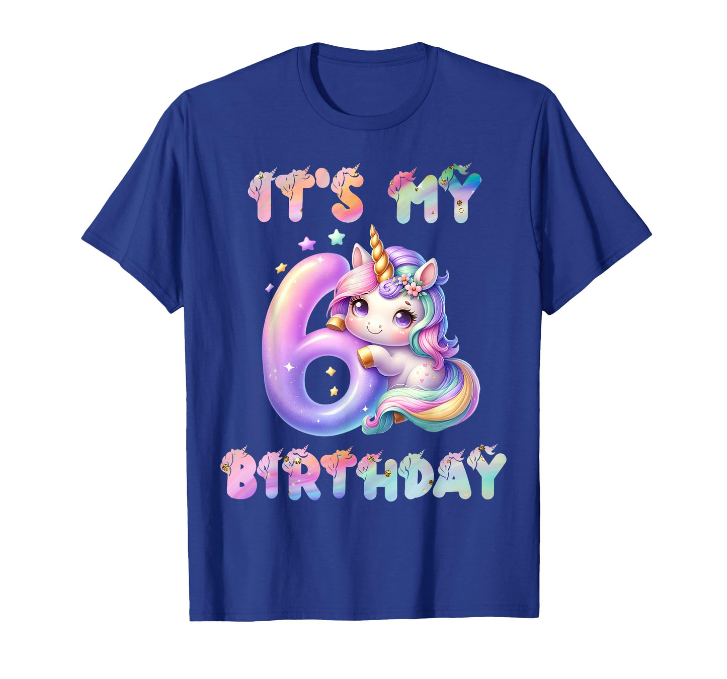 6 Year Old Unicorn Gifts For Girls 6th Birthday Girl Party T-Shirt