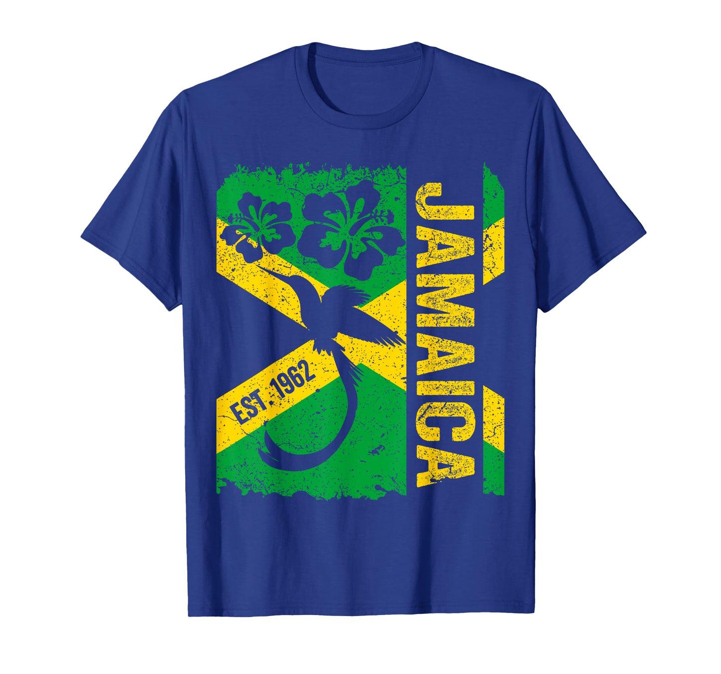 Jamaica Doctor Bird 1962 Independence Distress Jamaican Flag T-Shirt