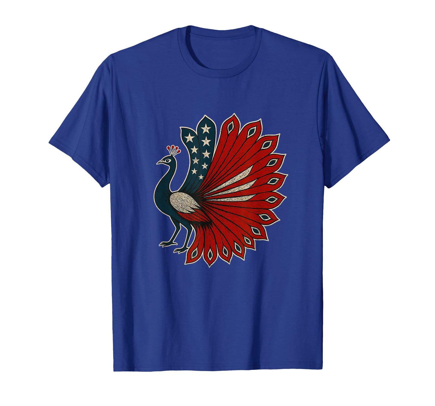 Peacock USA Flag 4th of July Patriotic Indépendance Party T-Shirt