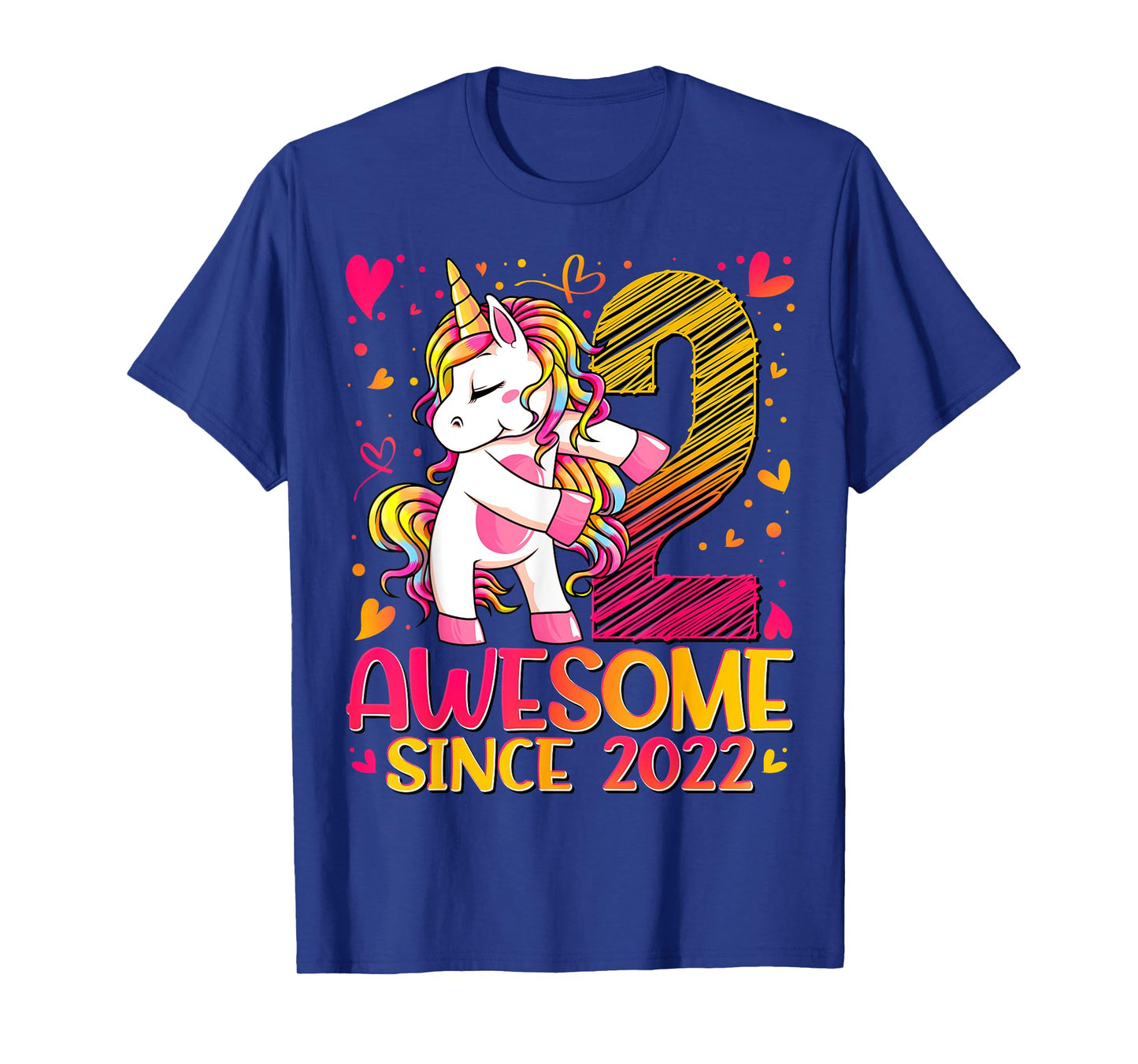 2 Years Old Flossing Unicorn Gifts 2nd Birthday Girl Party T-Shirt