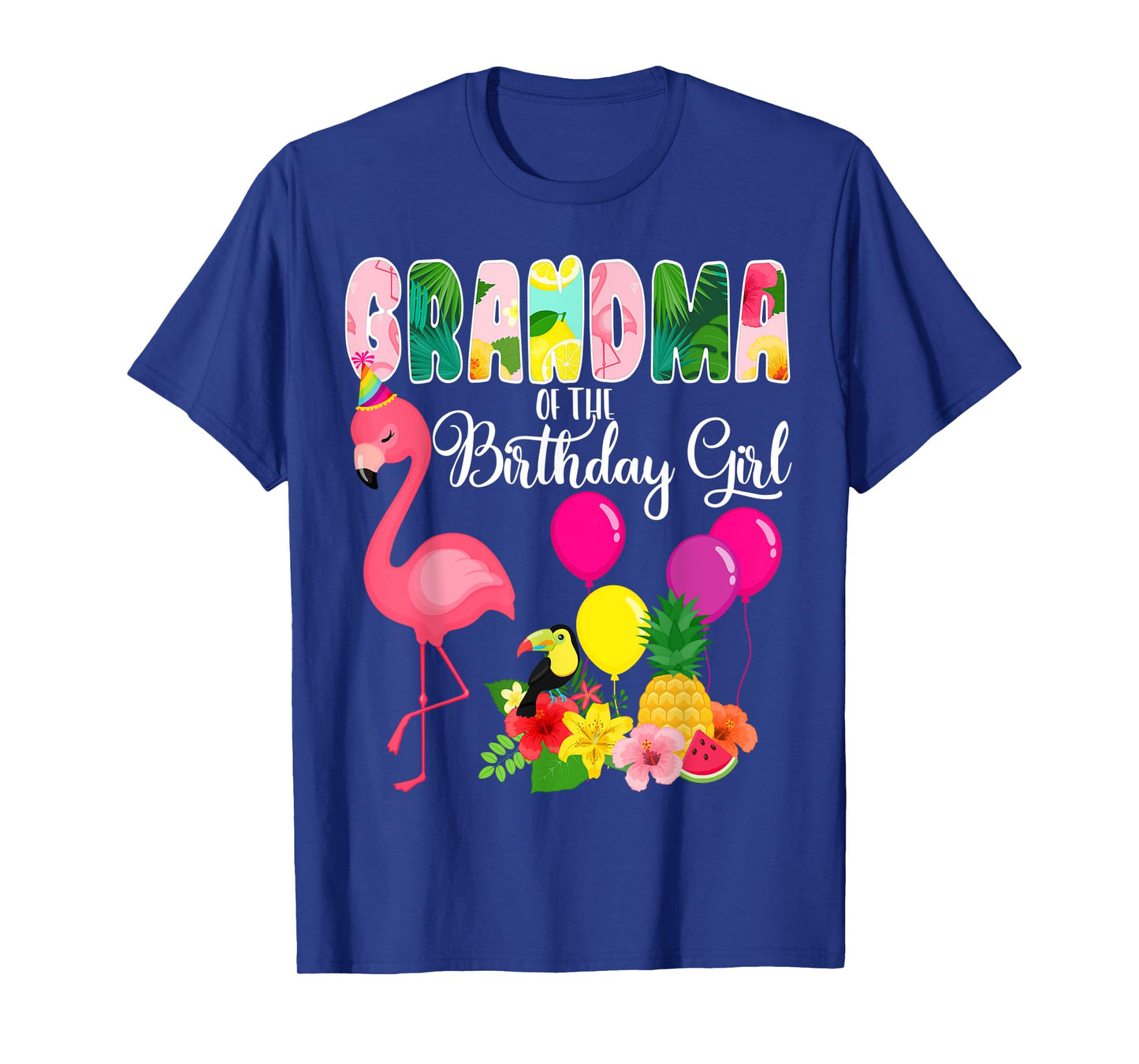 Flamingo Birthday Grandma Of The Birthday Girl Flamingo Bday T-Shirt