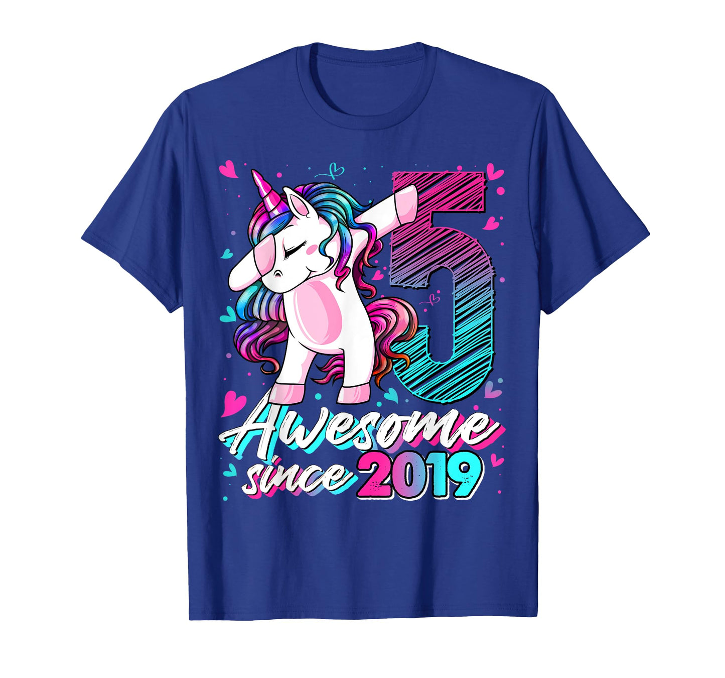 5 Years Old Flossing Unicorn Gifts 5th Birthday Girl Party T-Shirt