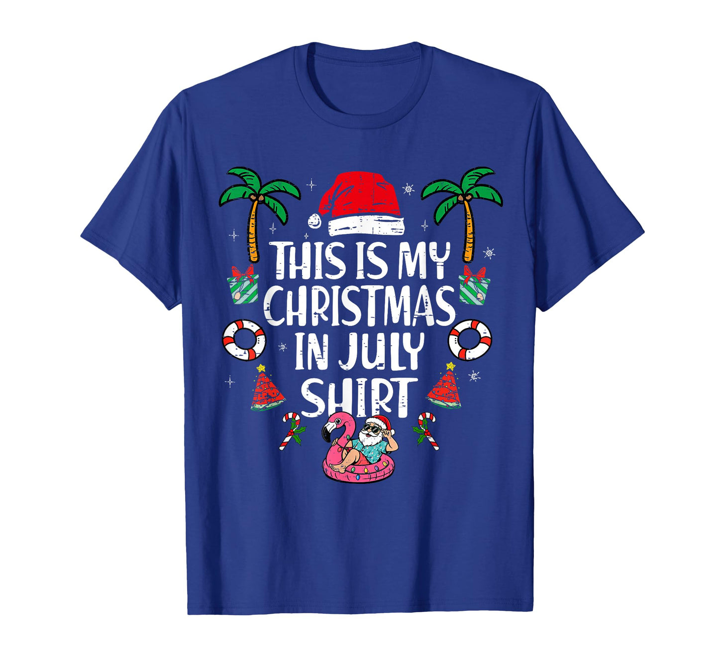 This Is My Christmas In July Shirt Men Women Kids Santa Xmas T-Shirt