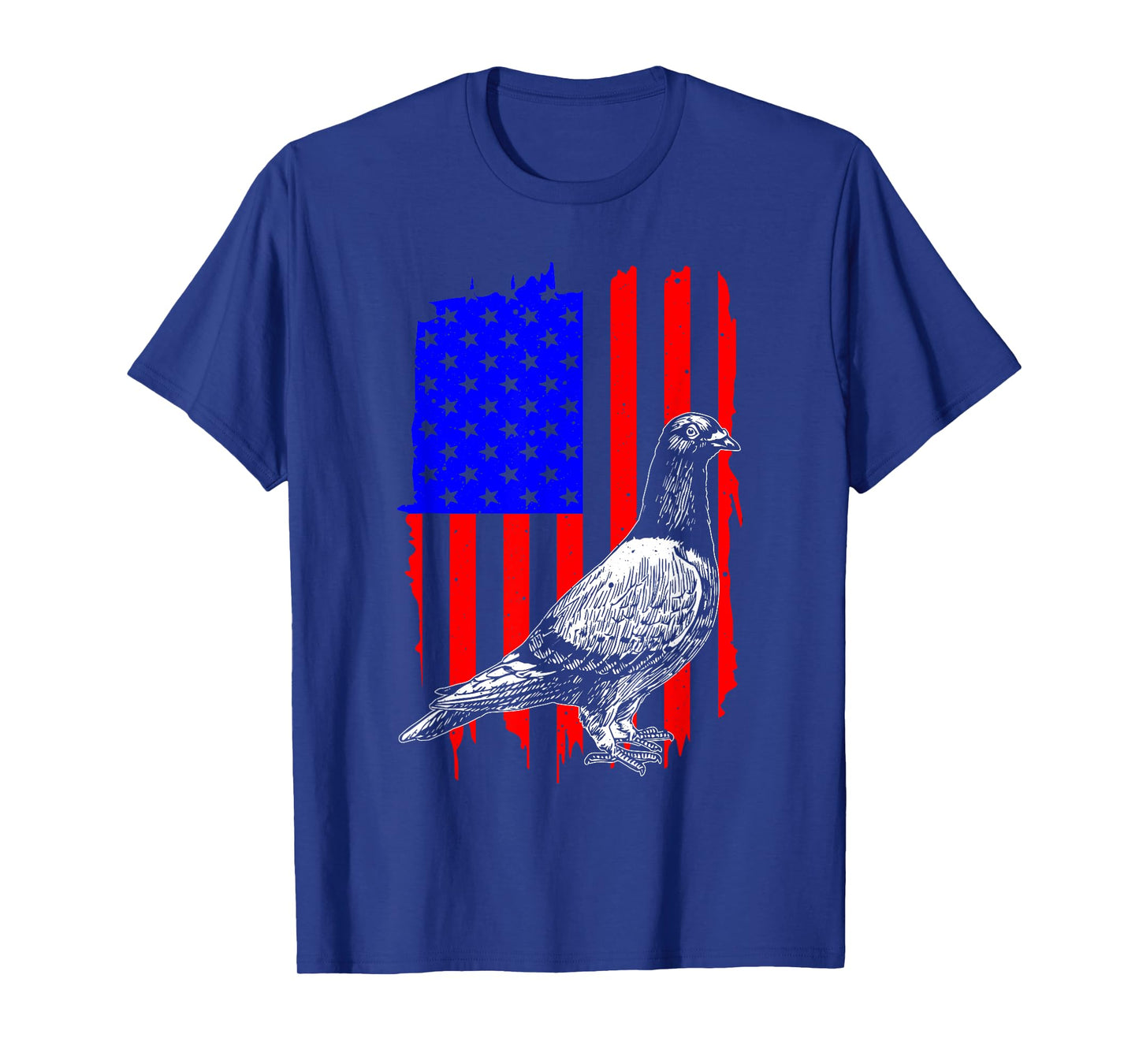 Cool Pigeon Design Men Women Patriotic US Flag Pigeon Lovers T-Shirt
