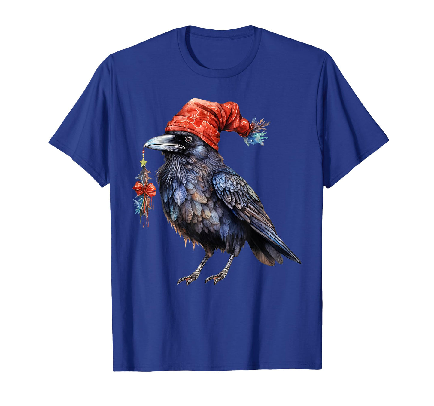 Christmas Raven Santa Hat Animal Raven Crow Bird Lover T-Shirt