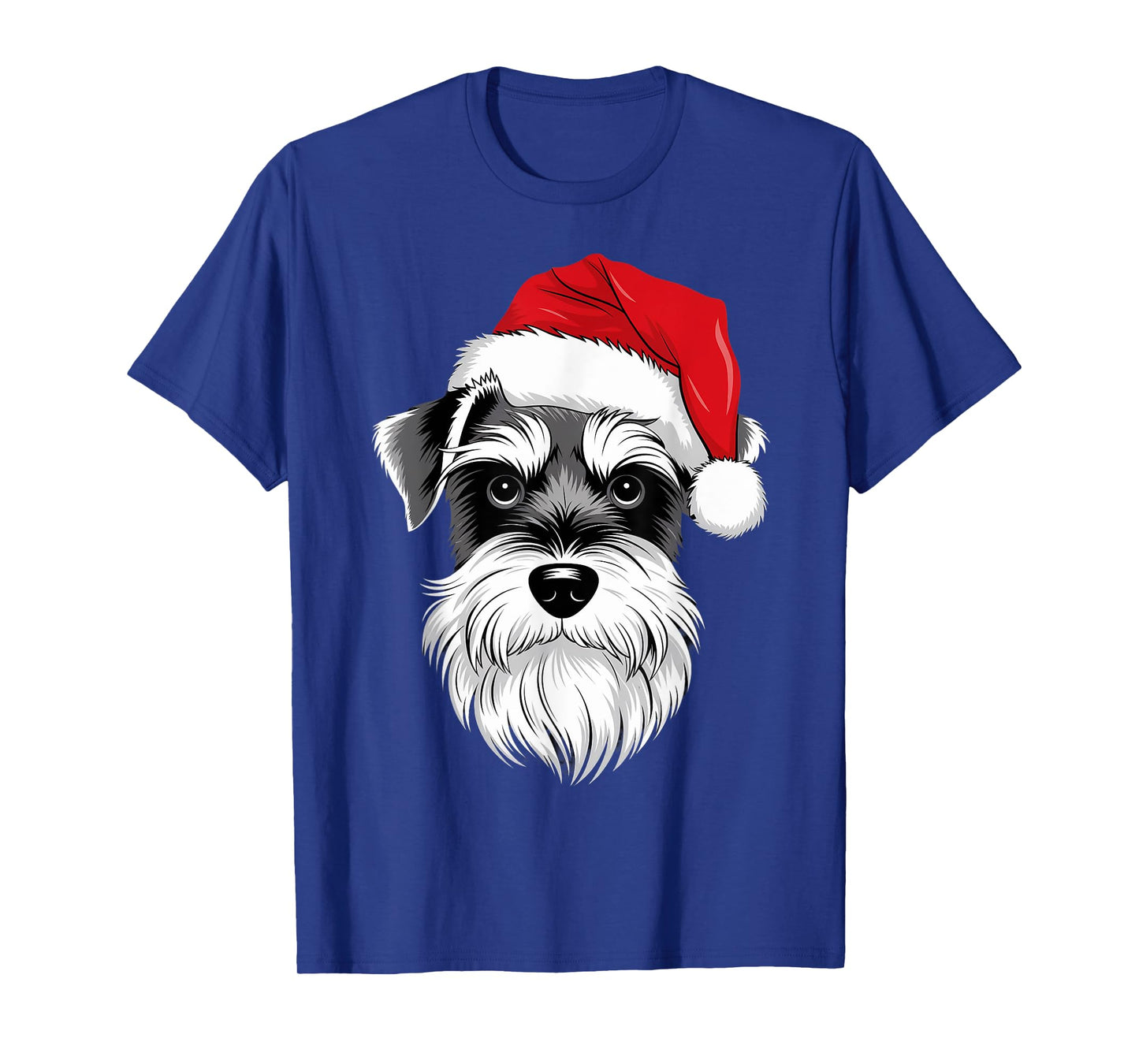 Mini Schnauzer Santa Dog on Miniature Schnauzer Christmas T-Shirt