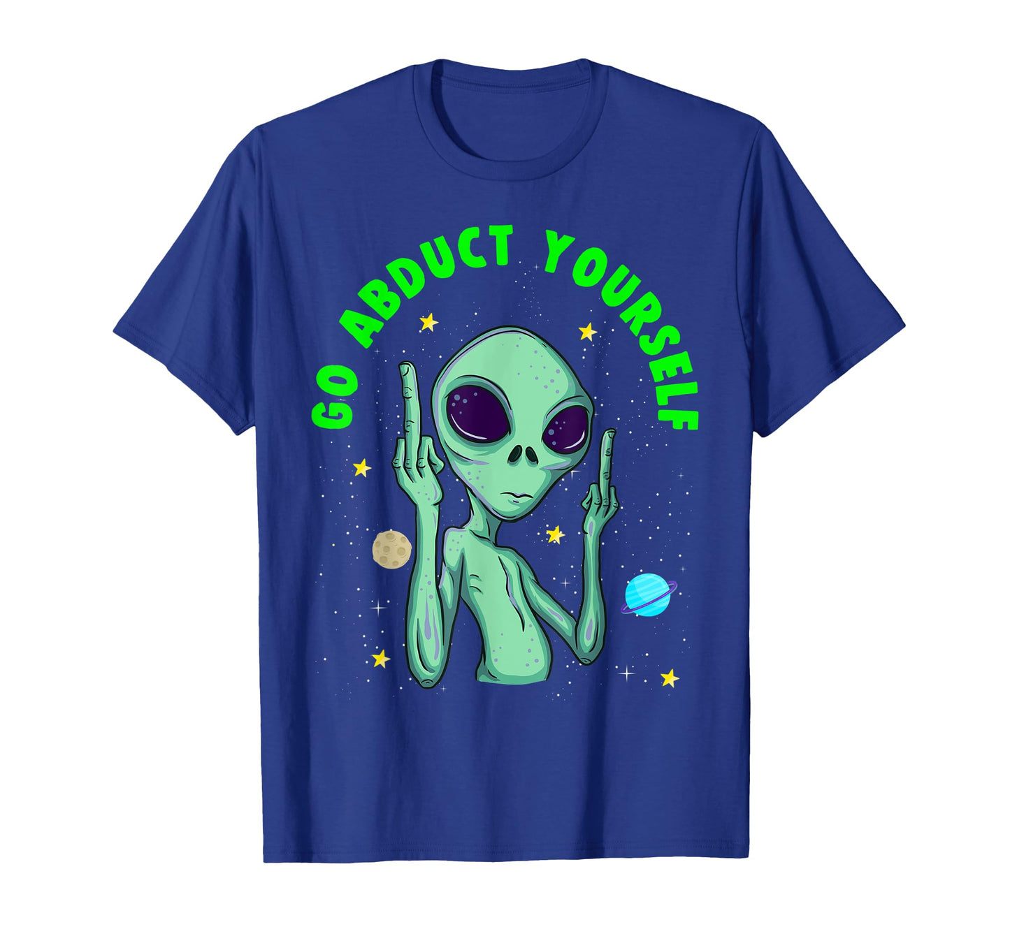 Funny Alien Middle Finger T-Shirt Flipping Double Birds