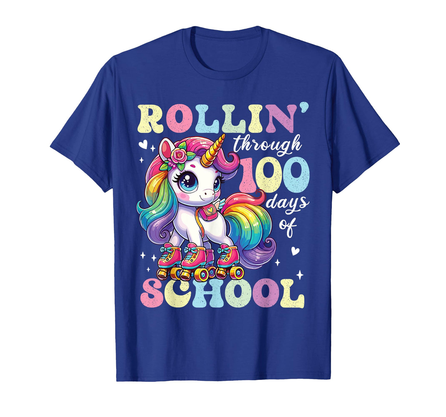 Cute 100 Days of School Girls Unicorn 100th Day School kids T-Shirt