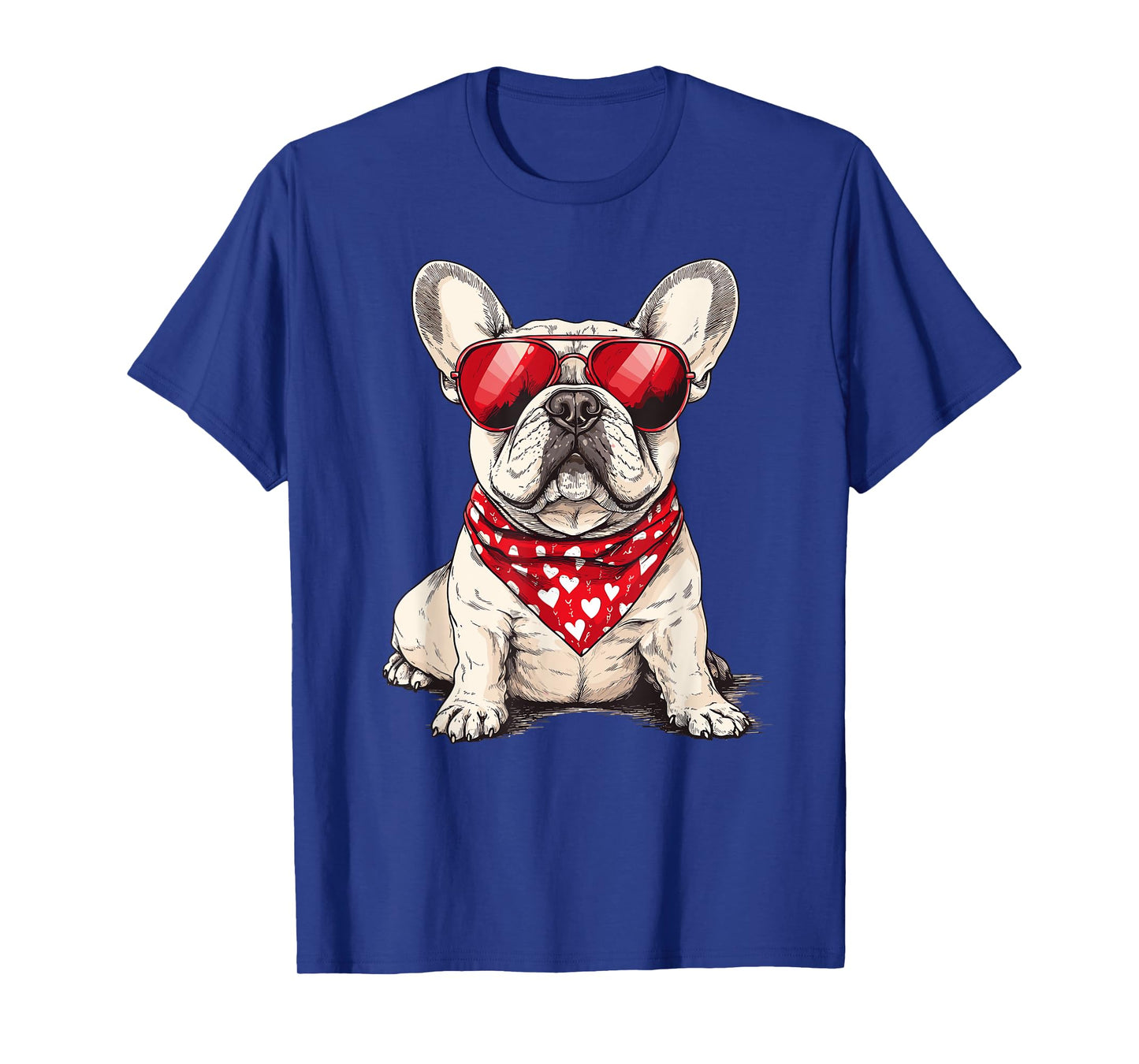 Frenchie Heart Bandana Cool French Bulldog Lover Valentines T-Shirt