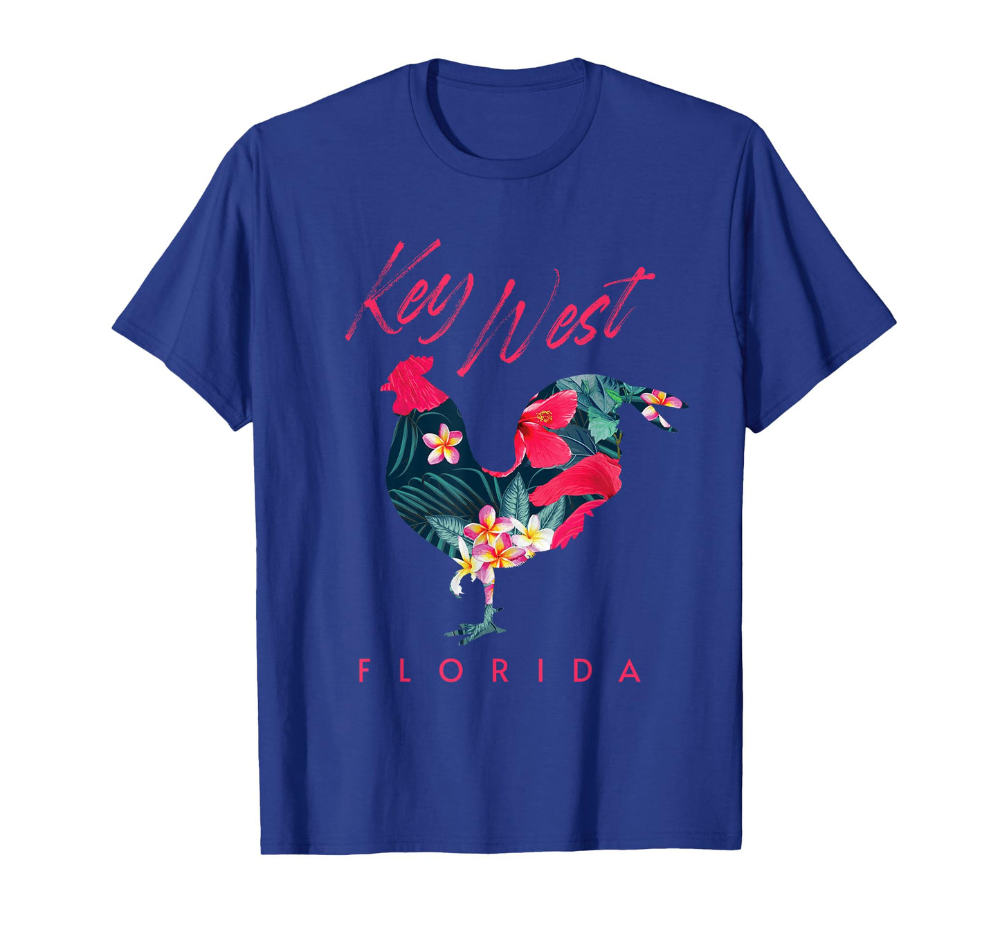 Key West Florida Chicken Lover Flower Hibiscus Souvenir T-Shirt