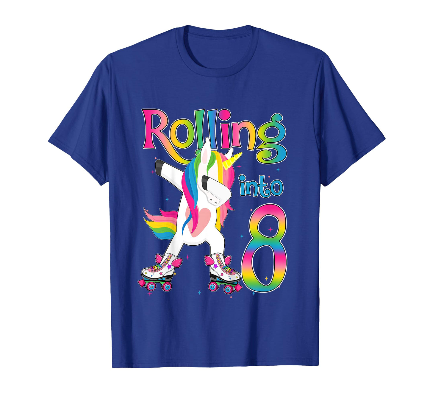 Rolling Into 8 years Let's Roll I'm Turning 8 Roller Skate T-Shirt