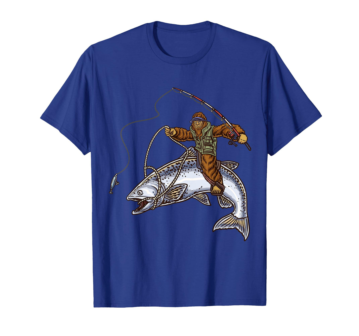 King Salmon Fishing Trout Hunting Bigfoot Fishermen T-Shirt