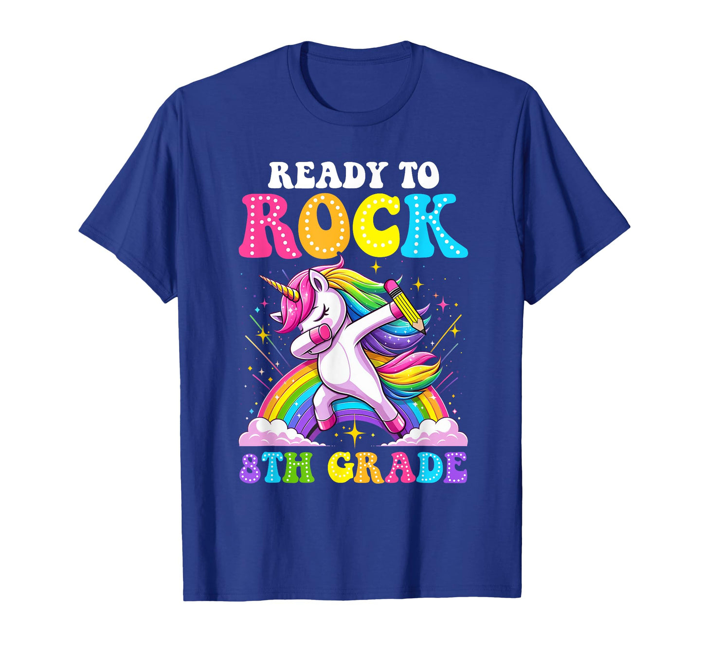 Ready To Rock 8th Grade Dabbing Unicorn Back To School Girls T-Shirt