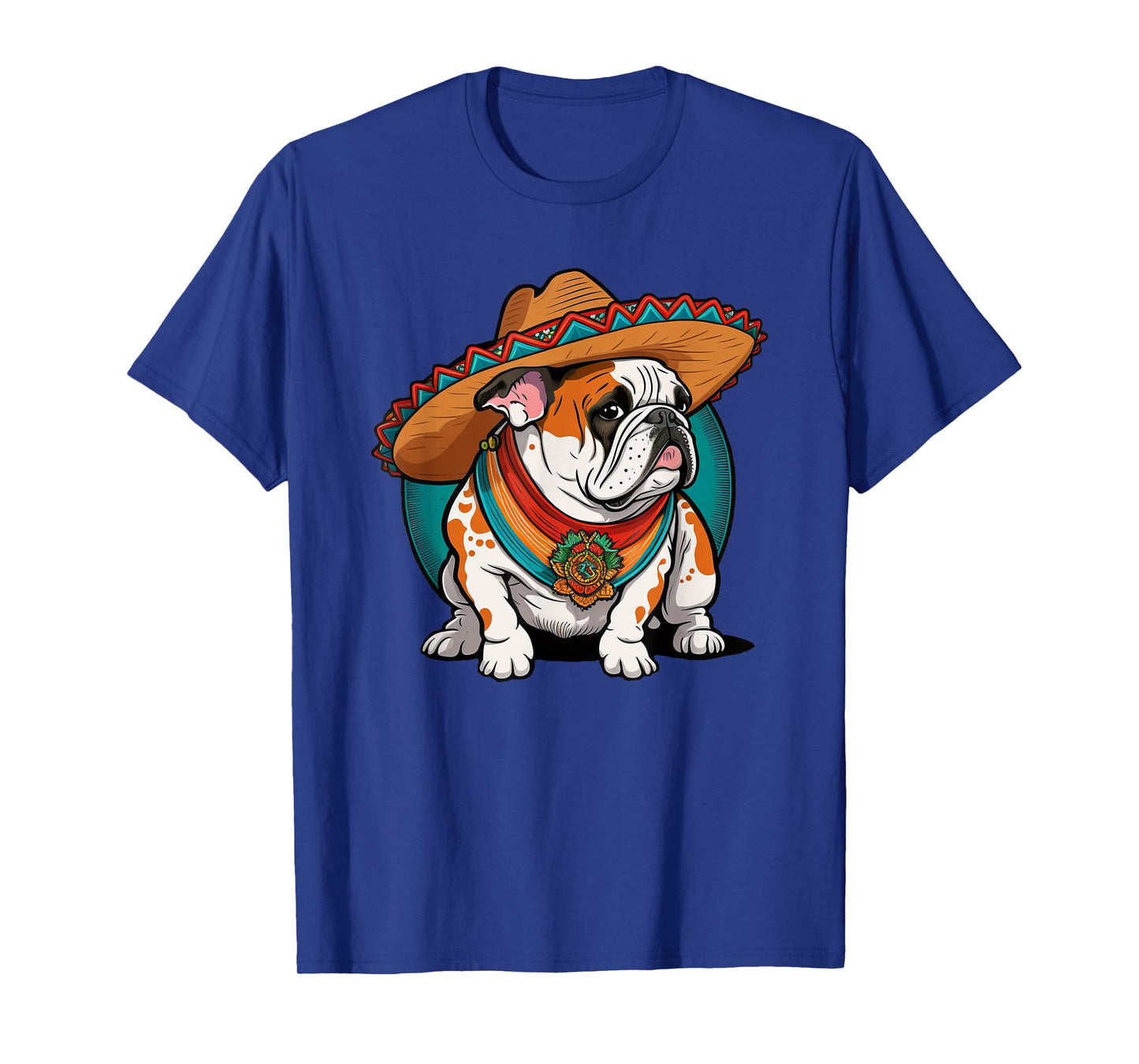Hispanic Pride English bulldog with Sombrero Heritage T-Shirt