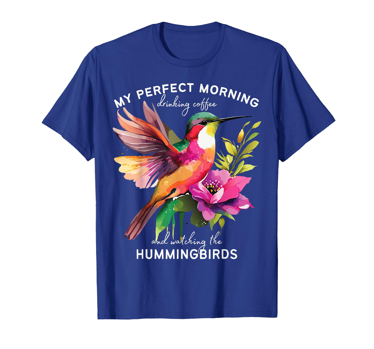 Hummingbird Perfect Morning Drinking Coffee Bird Moms Women T-Shirt