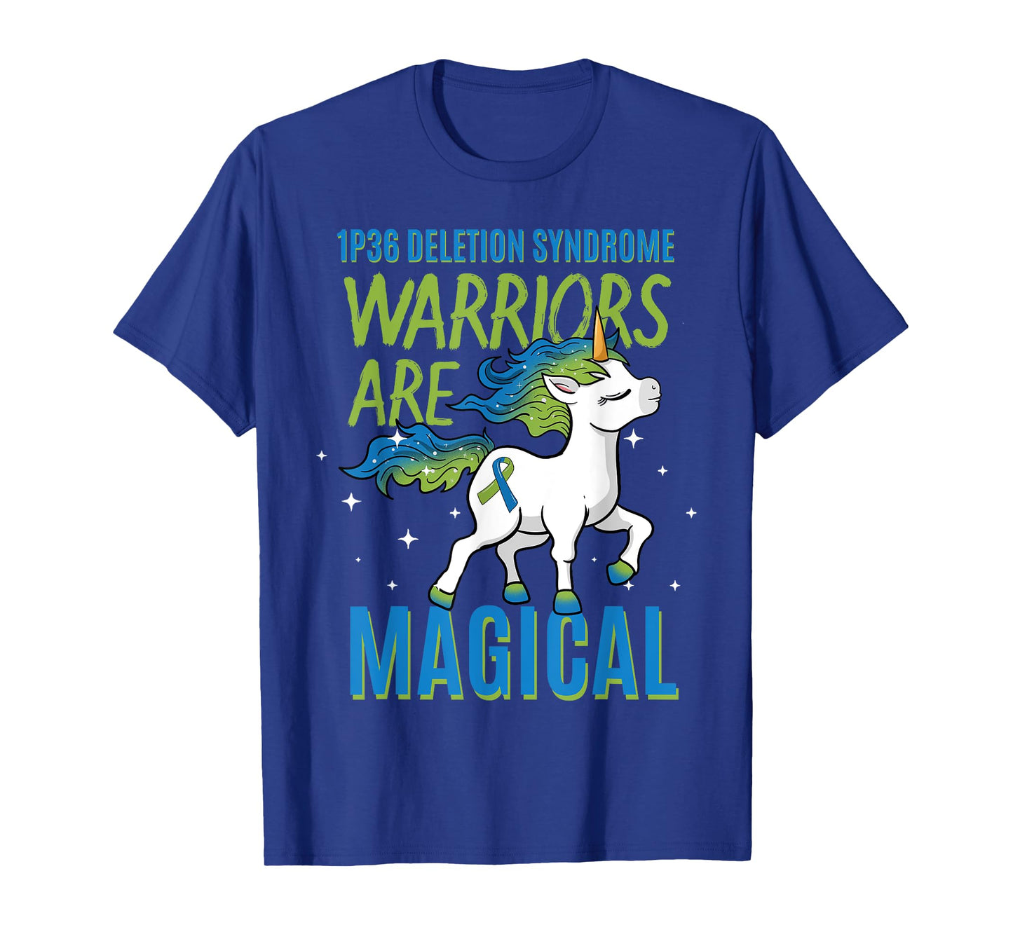1P36 Deletion Syndrome Awareness Ribbon Unicorn Warrior T-Shirt