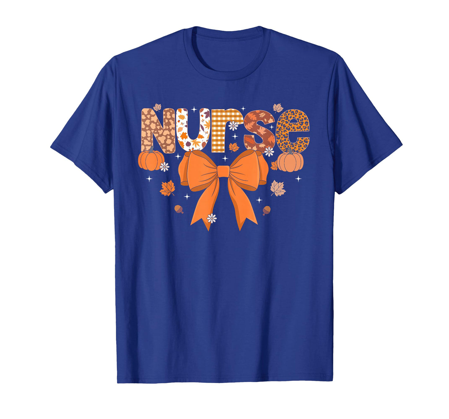 Thanksgiving Nurse Coquette Bow Nursing Fall Autumn Pumpkin T-Shirt