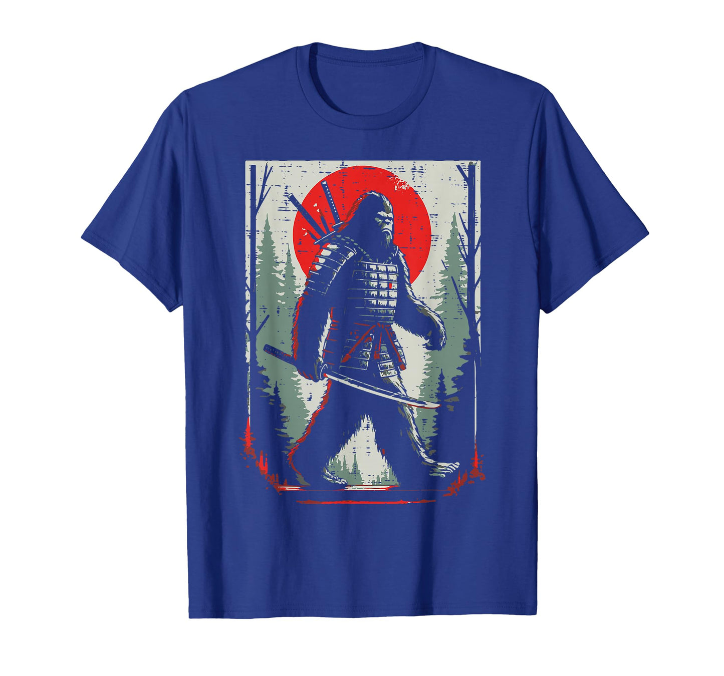 Japanese Bigfoot Samurai Katana Sasquatch Art Men Women Kids T-Shirt