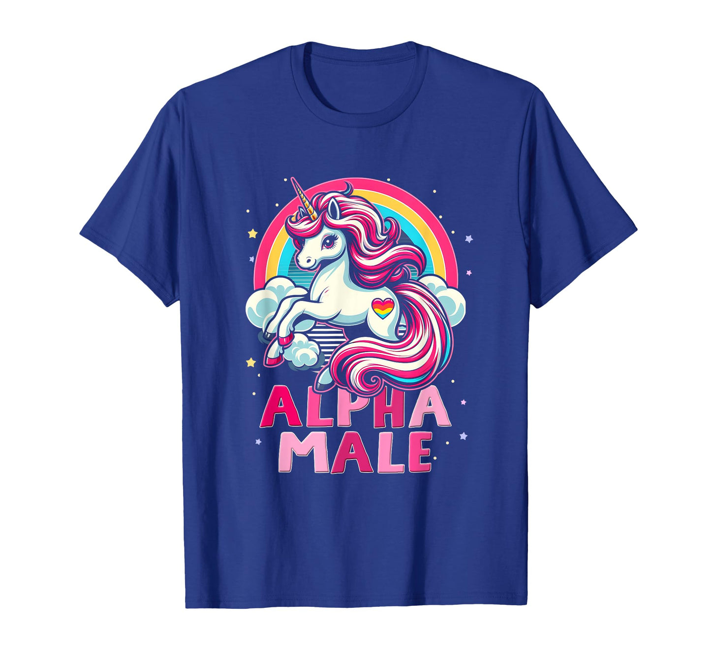 Ironic Cute Alpha Male Unicorn Rainbow Funny Sarcastic Humor T-Shirt