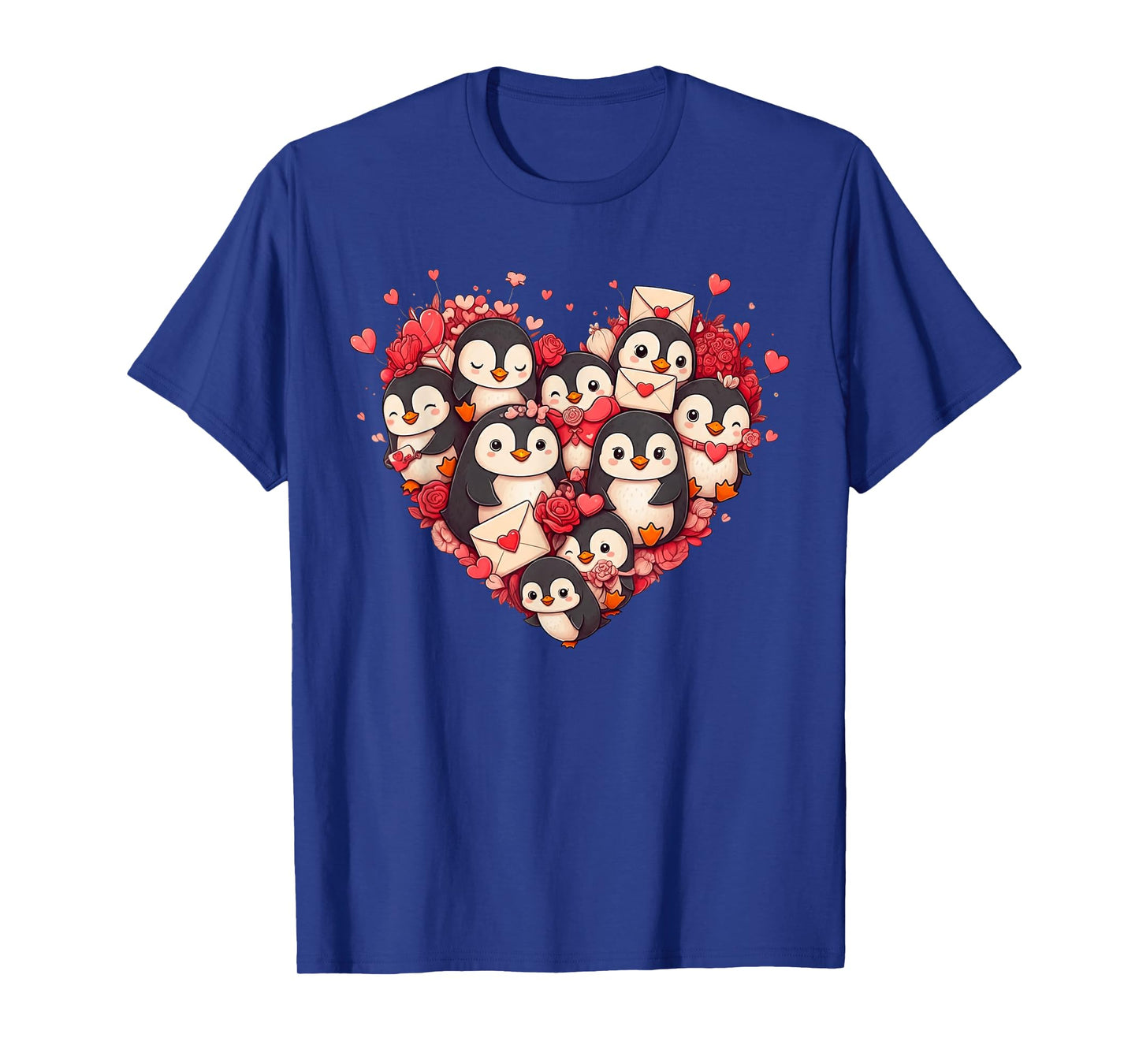Funny Penguin Heart Valentine Penguin Womens Mens Kids T-Shirt