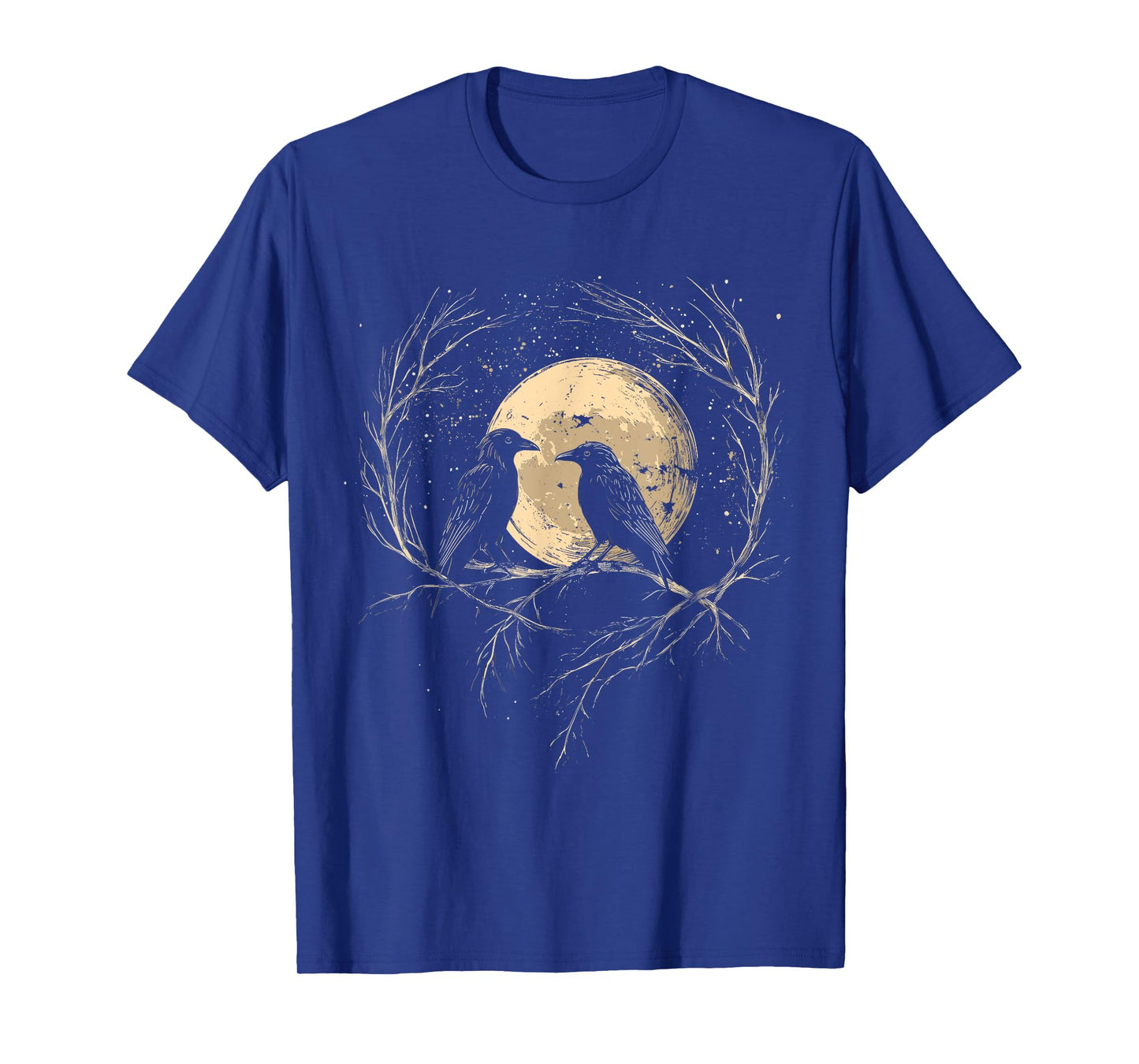 Retro Celestial Crows, Bird And Moon Aesthetic T-Shirt