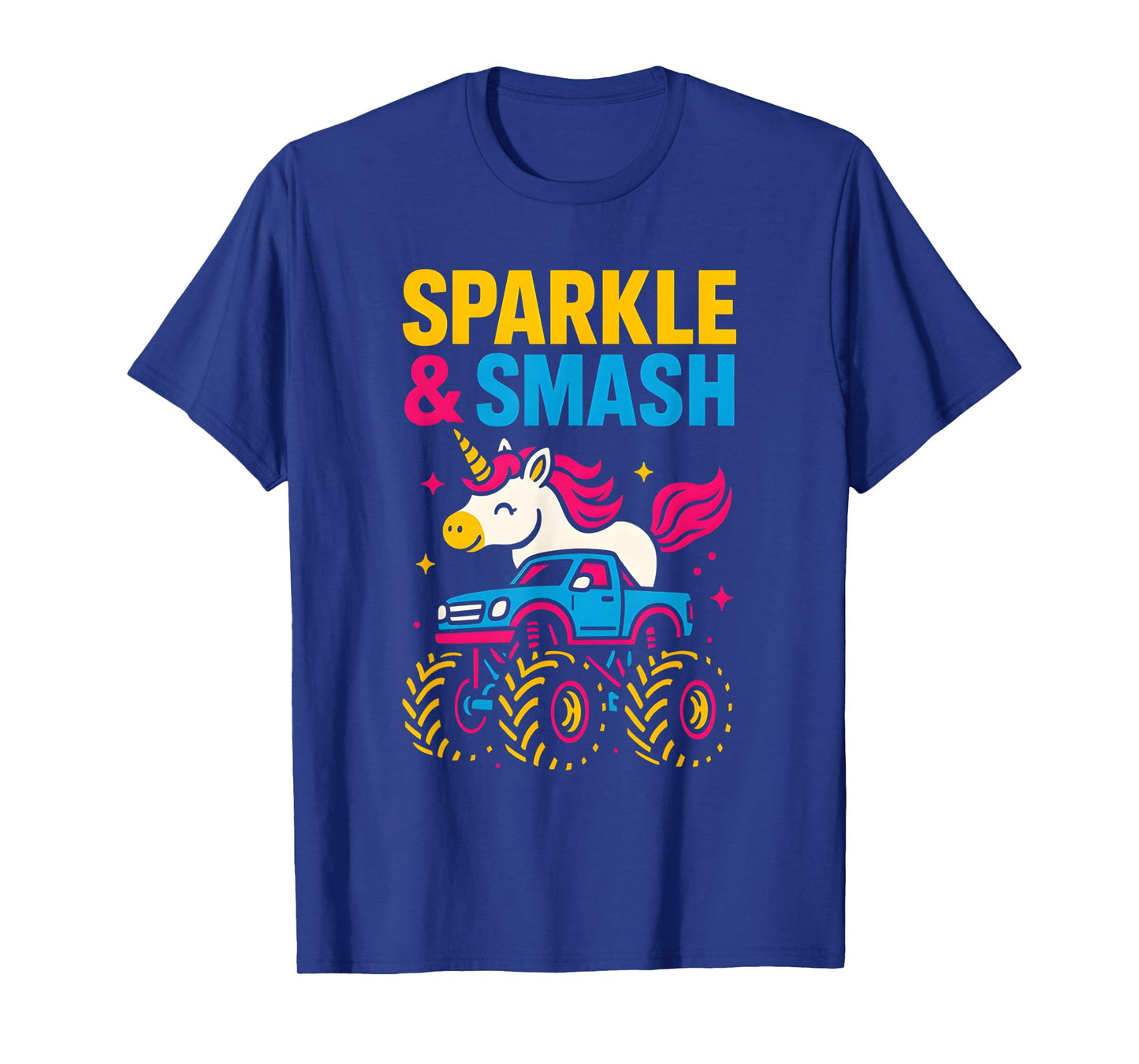 Cute Unicorn Monster Truck Sparkle & Smash Girls Cute T-Shirt