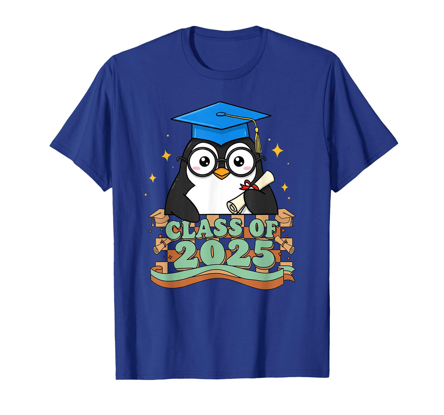 Graduate Penguin Class Of 2025 Kids Mens Womens Graduation T-Shirt