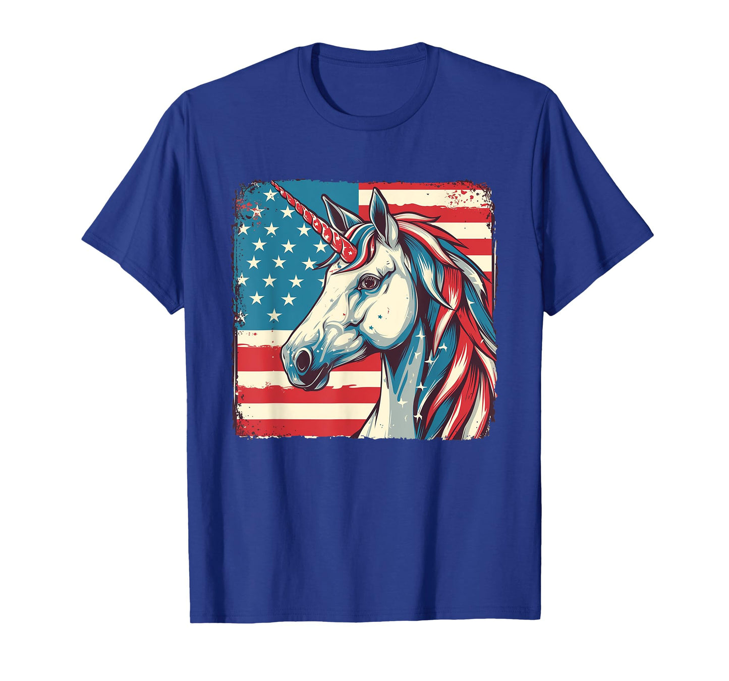 Unicorn American Patriot TShirt Fourth of July Women Men T-Shirt