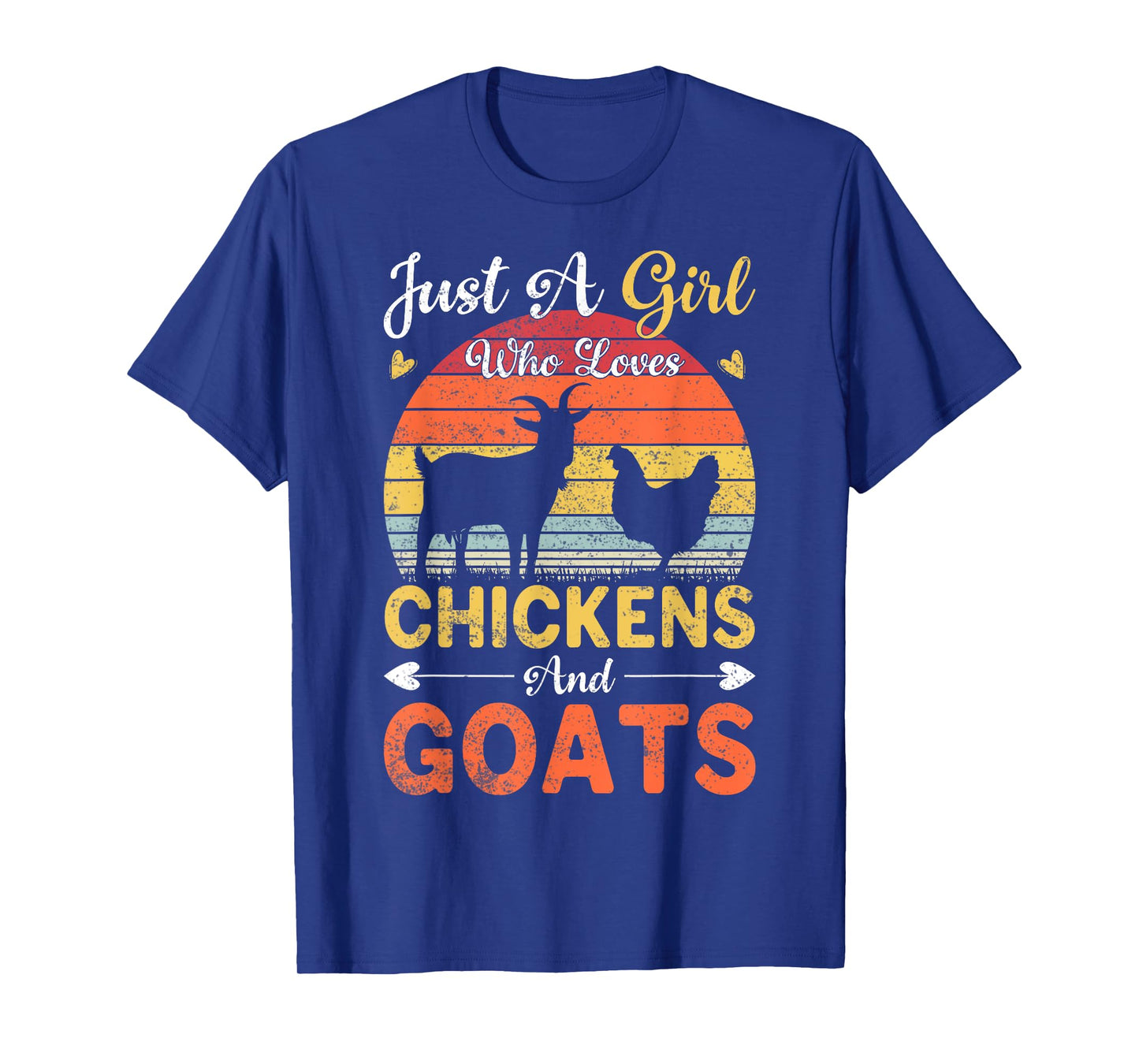 Vintage Just A Girl Who Loves Chickens And Goats Farmer Gift T-Shirt