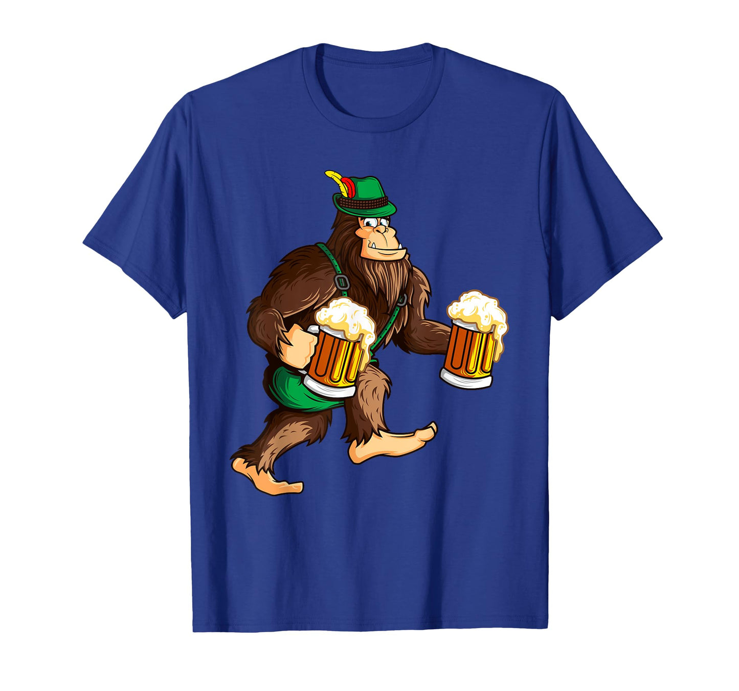 Funny Bigfoot Lederhosen Prost Beer Mug Beerfest Oktoberfest T-Shirt