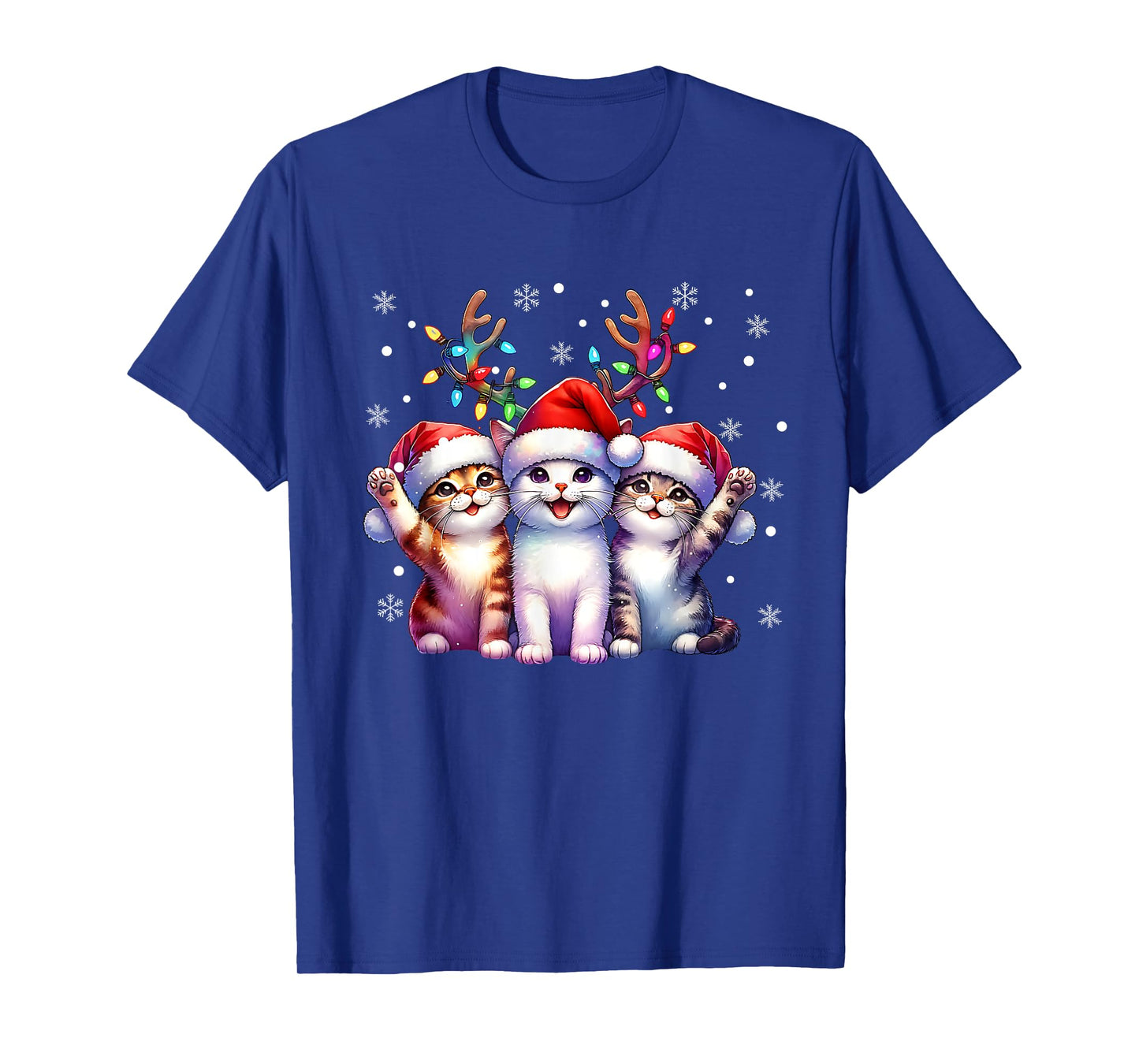 Christmas Cat Santa Reindeer Cat Lover Christmas Cats T-Shirt