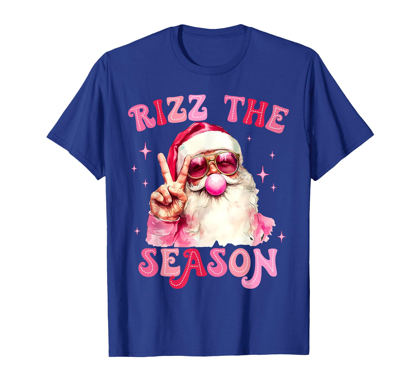 Rizz The Season Santa Pink Bubble Gum Rizzmas Christmas Kids T-Shirt