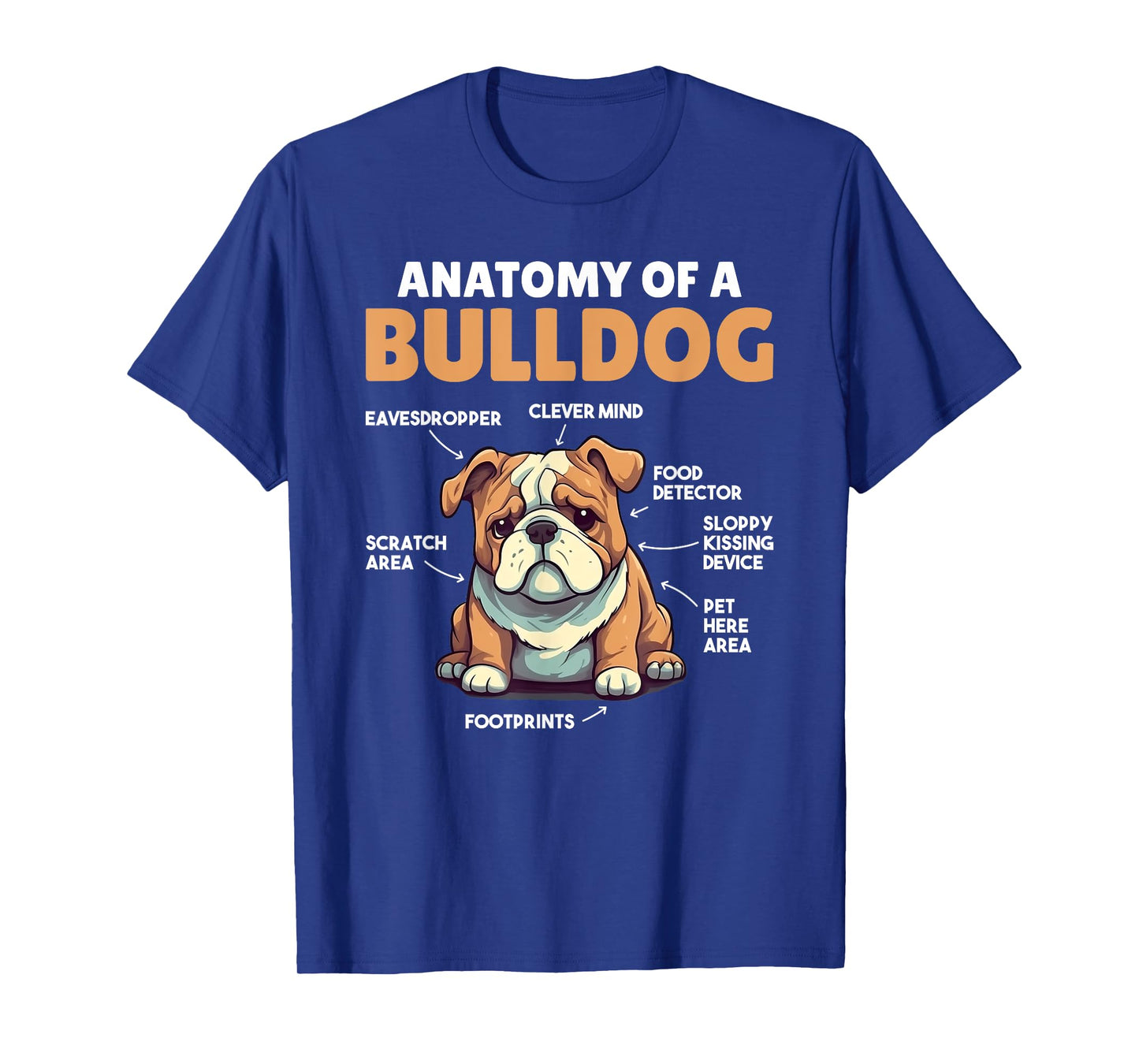 Cute Dogs Explanation Anatomy Of A Bulldog Men Women Girls Kids T-Shirt