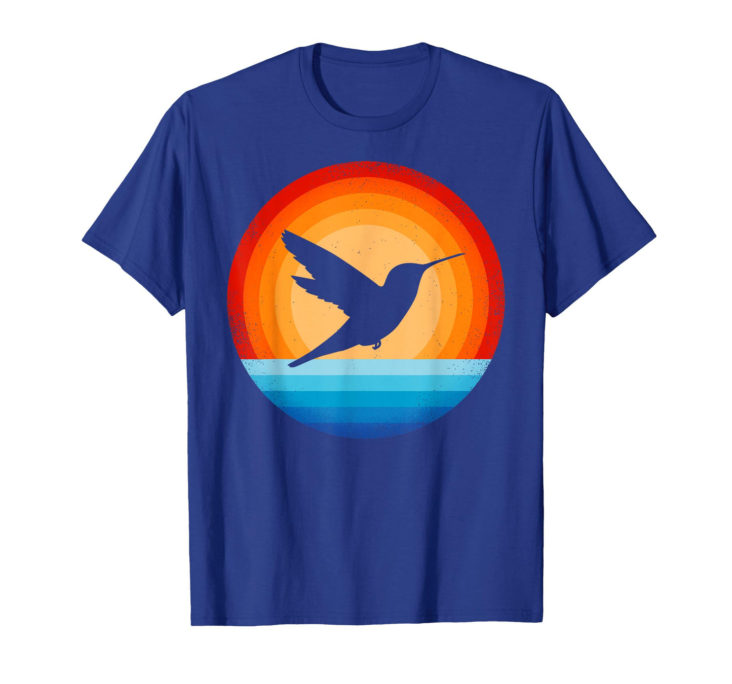Hummingbird Retro Vintage 70s Sunset Bird Lovers Men Women T-Shirt