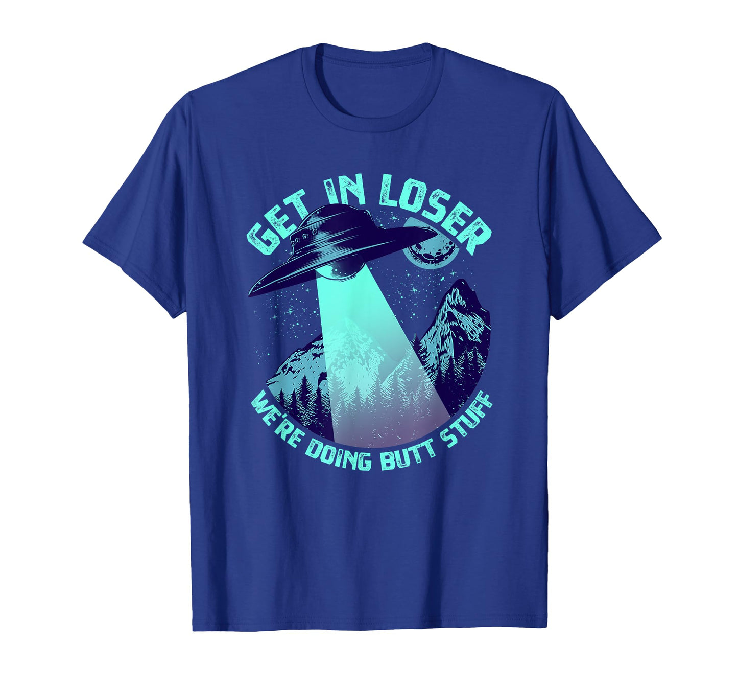 Vintage Get In Loser Alien Bigfoot Tees Alien Abduction T-Shirt - Unisex-Adults - Black - Short Sleeve - Small - Crew Neck - Classic Fit - UFO, Alien, Bigfoot, Sci-Fi & Fantasy Enthusiasts