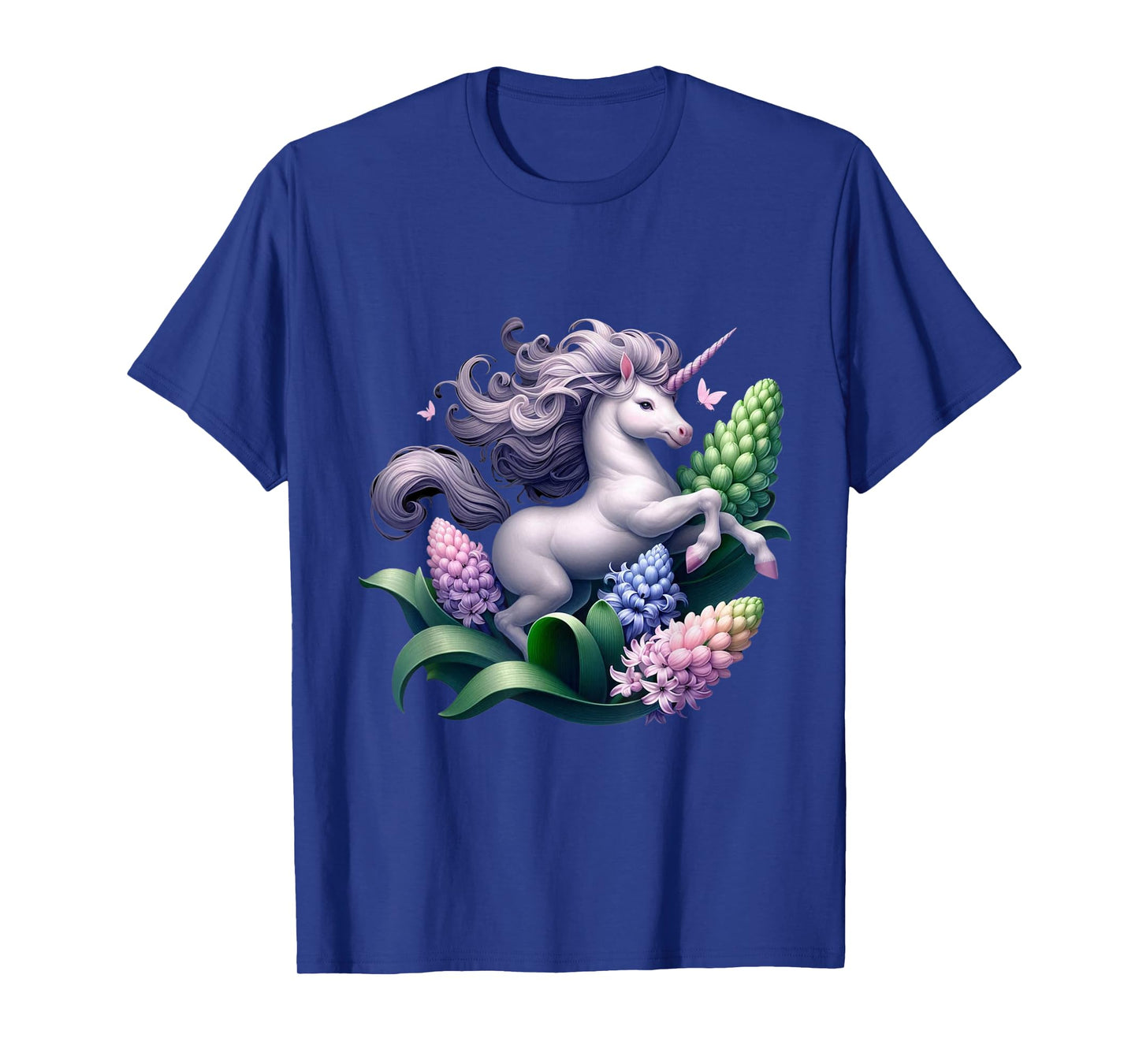Unicorn Riding Hyacinth Boys Girls Men Women Kids Adults T-Shirt