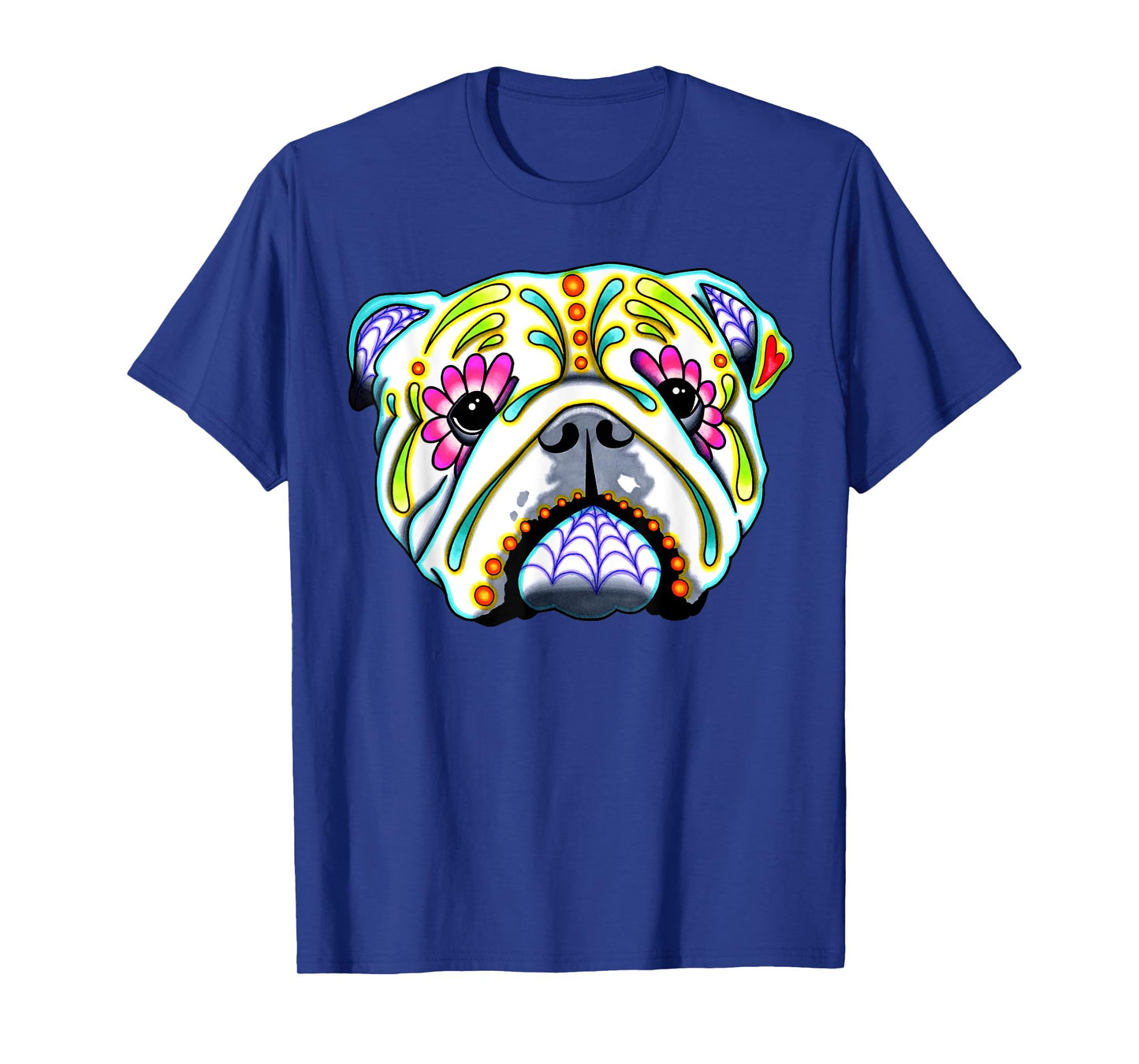 English Bulldog - Day of the Dead Sugar Skull Dog T-Shirt for Men Women Girls Kids