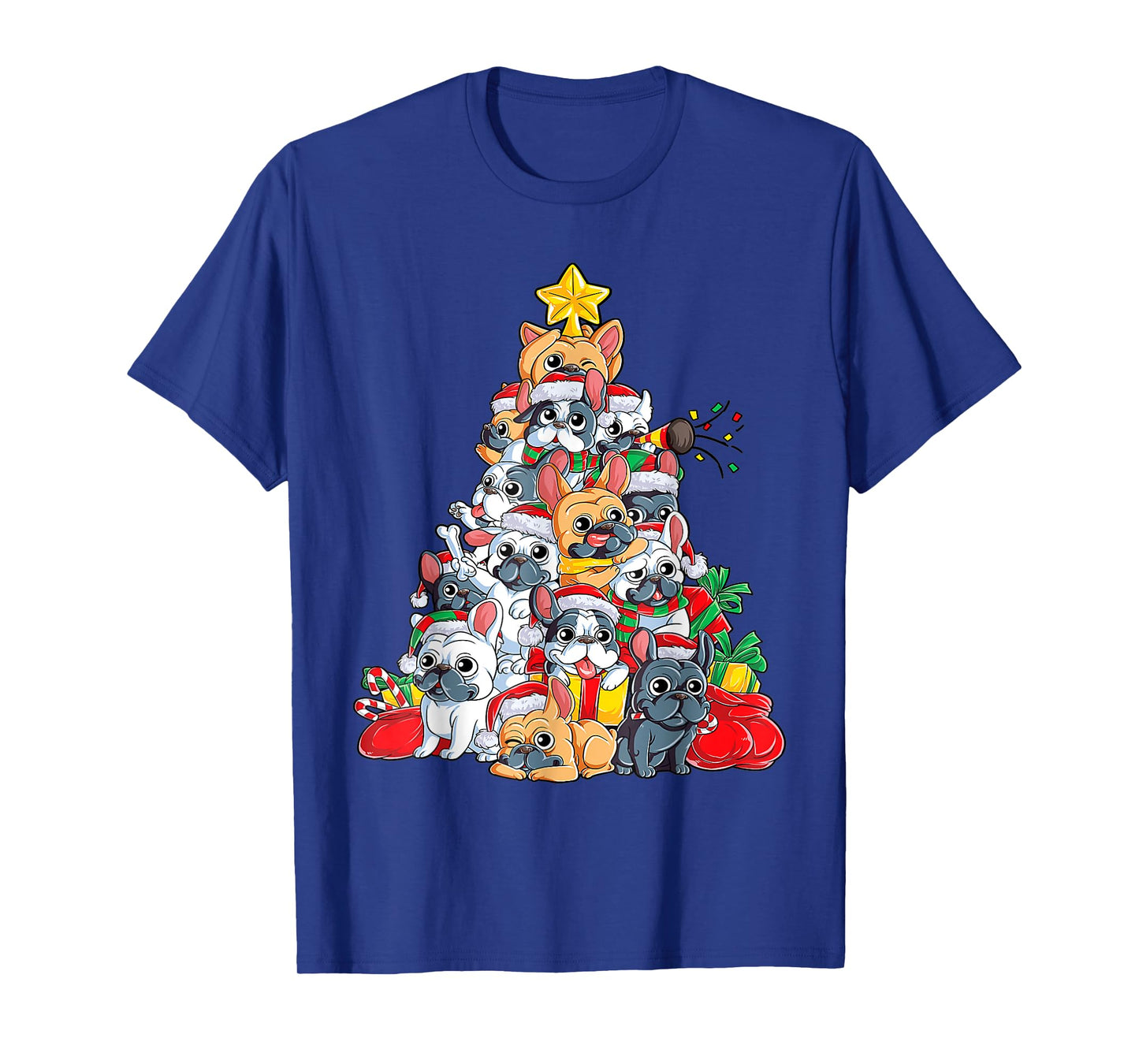 French Bulldog Christmas Tree Dog Santa Hat Xmas Boys Dogmas T-Shirt