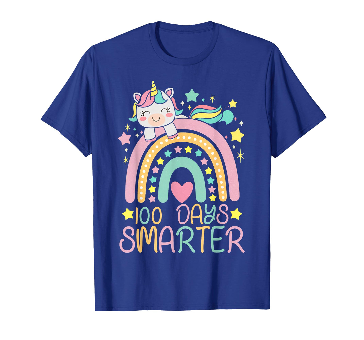 100 Days Smarter Kids Girls Unicorn 100th Day of School T-Shirt