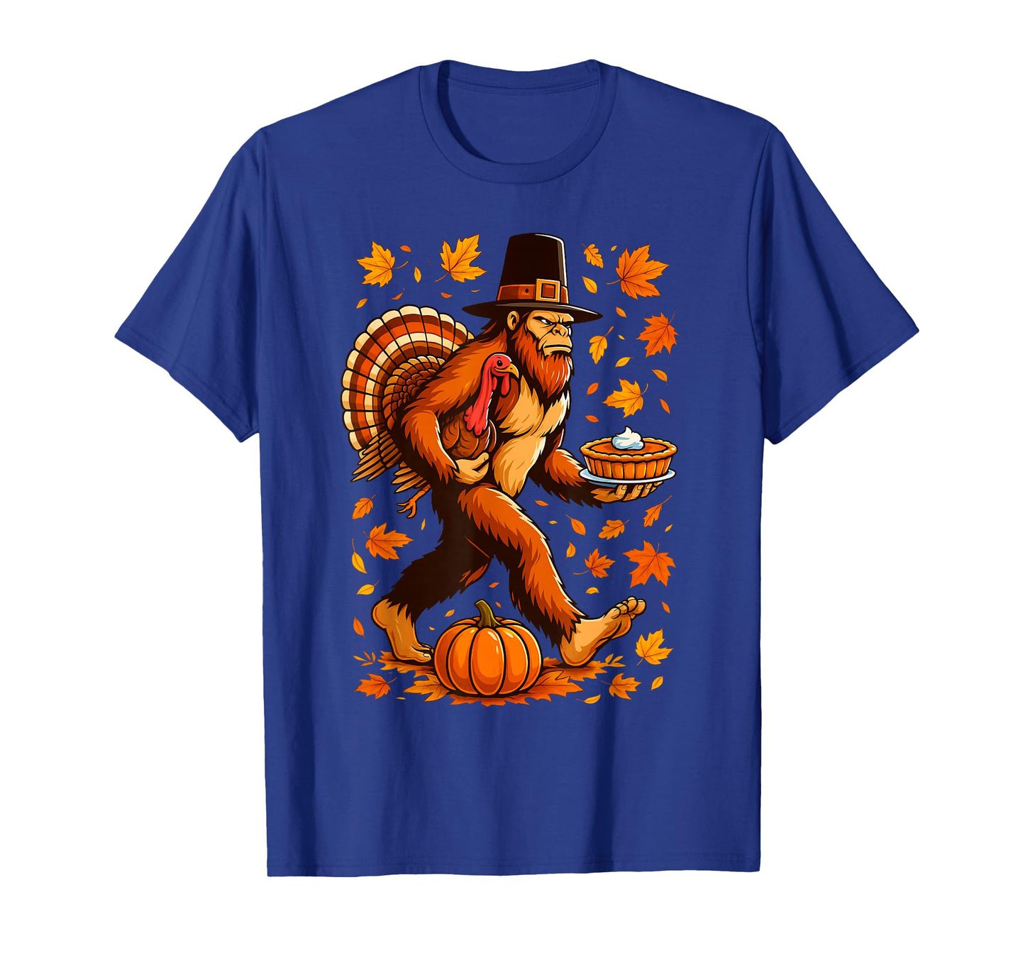 Funny Bigfoot Pumpkin Pie Thanksgiving Sasquatch Fall Men T-Shirt