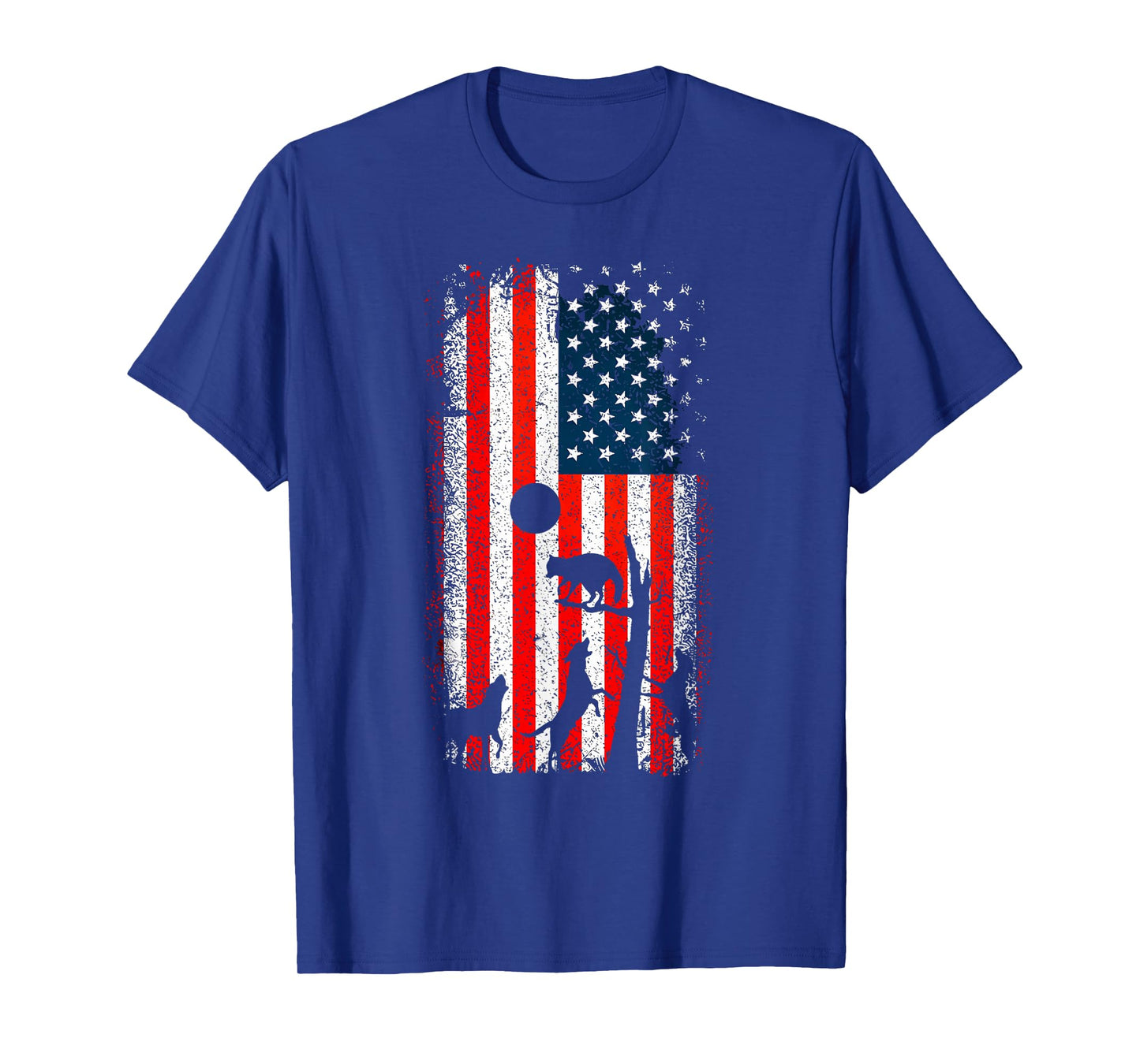 Hunting Dog American Flag Duck Bird Hunting For Boys Men T-Shirt