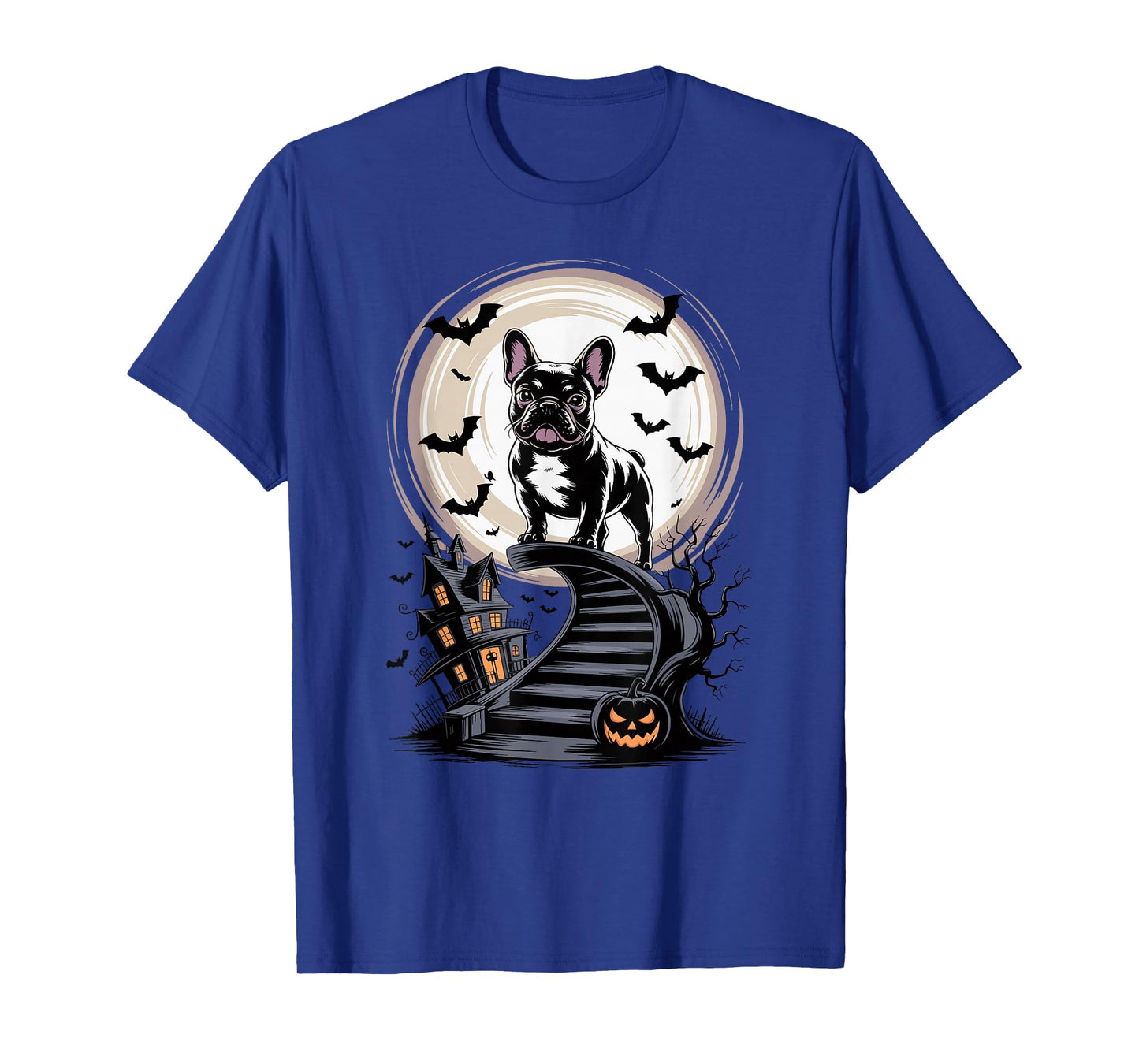 Spooky Halloween Moon French Bulldog Frenchie T-Shirt